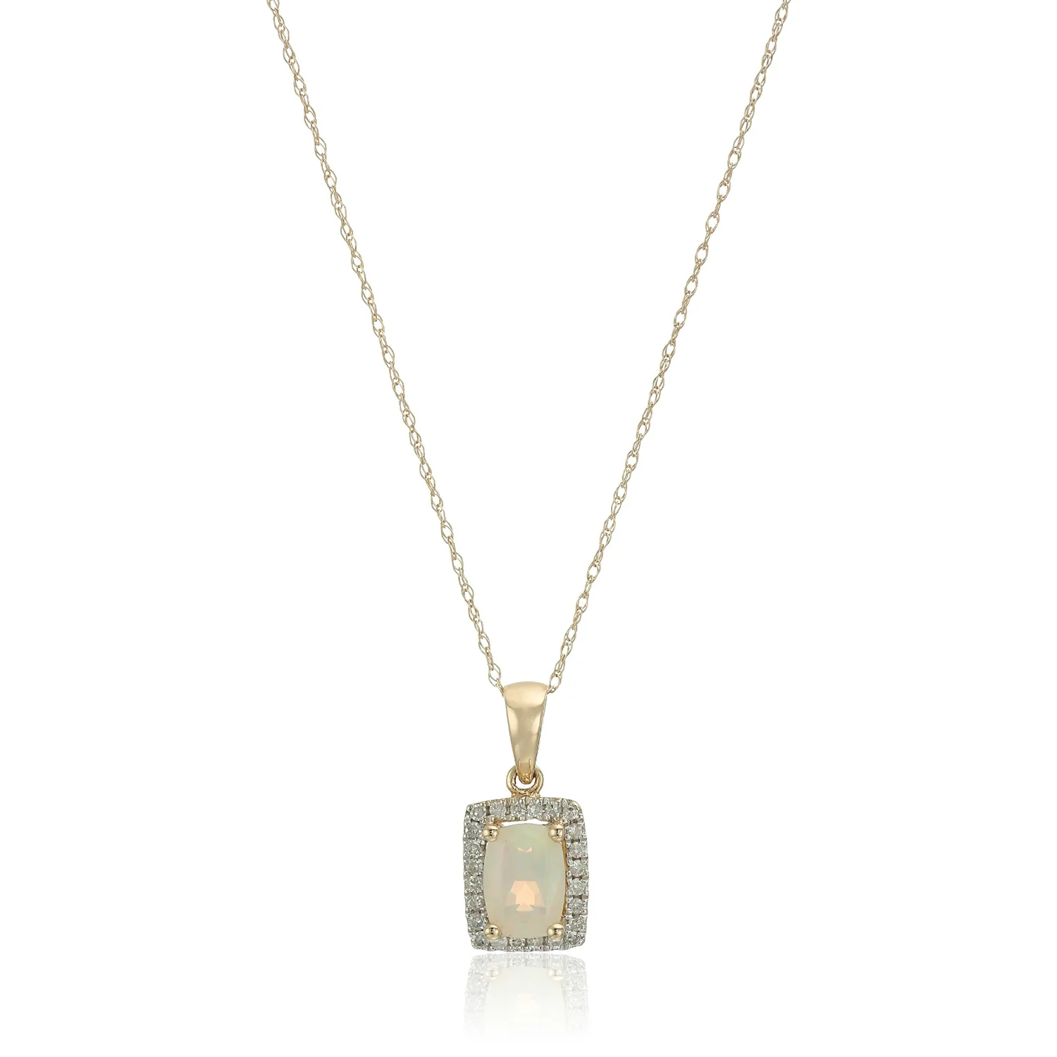 Gilded Lane 10K Gold Choice of Shape Gem & Diamond Pendant with Chain - Image 4