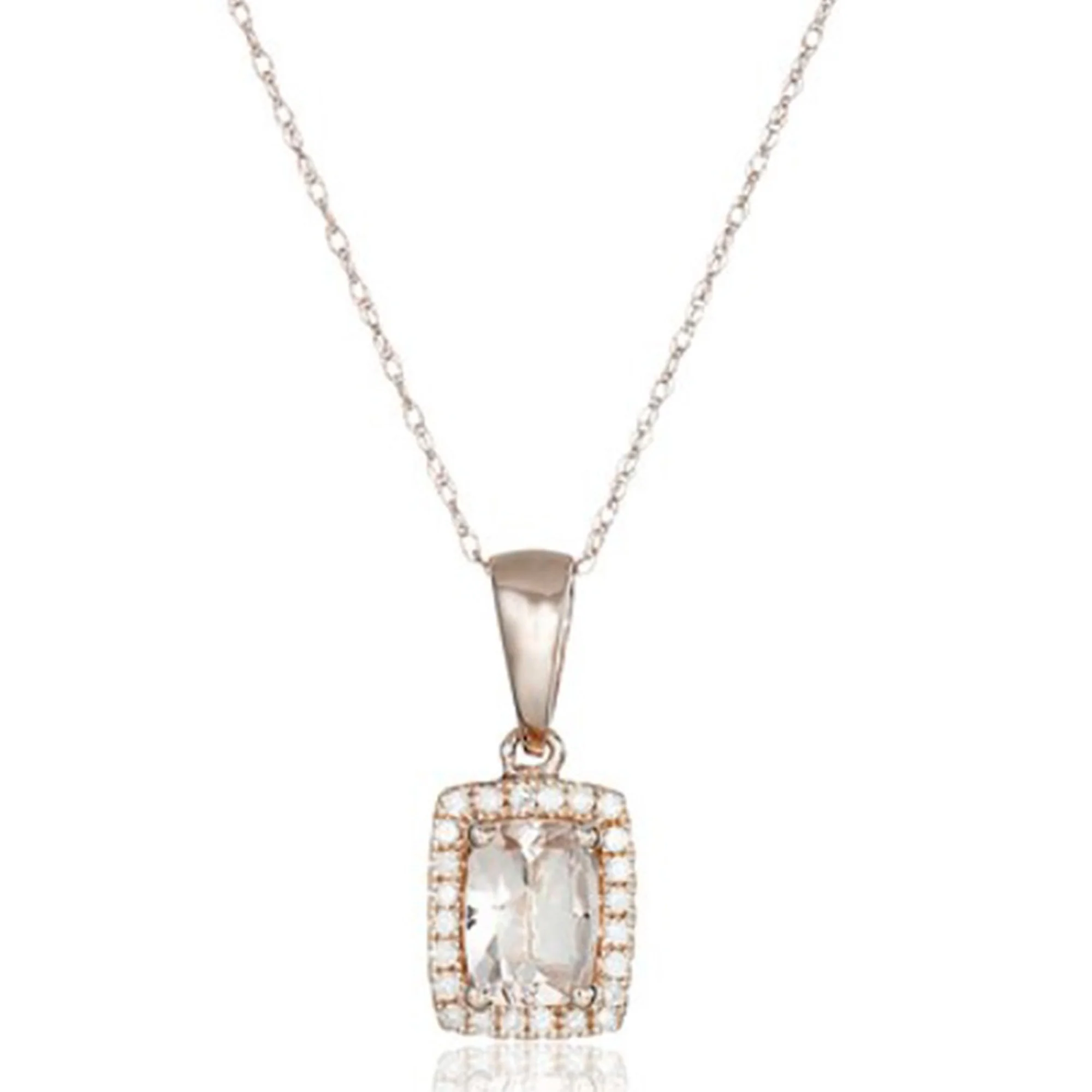 Gilded Lane 10K Gold Choice of Shape Gem & Diamond Pendant with Chain - Image 6