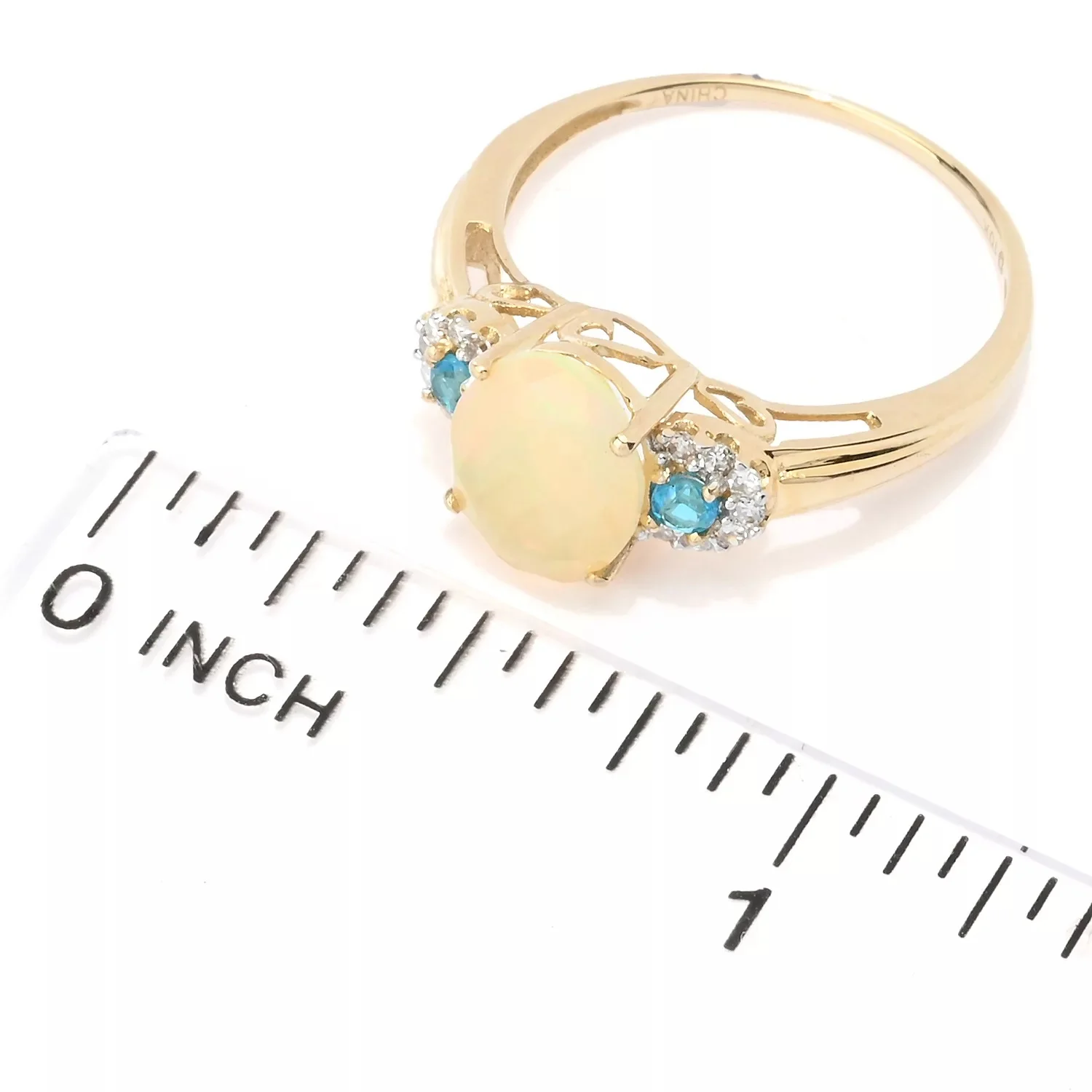 Gilded Lane 10K Gold Ethiopian Opal & Exotic Gemstone Ring - Image 6