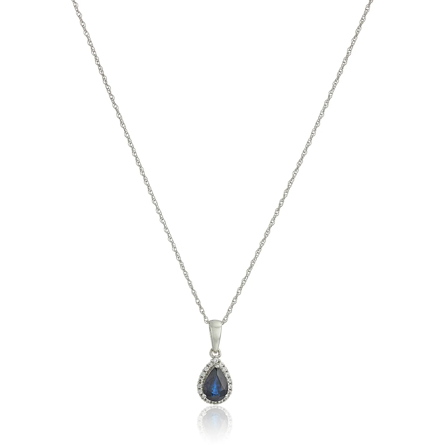 Gilded Lane 10K Gold Gem & Created White Sapphire Halo Pendant - Image 13