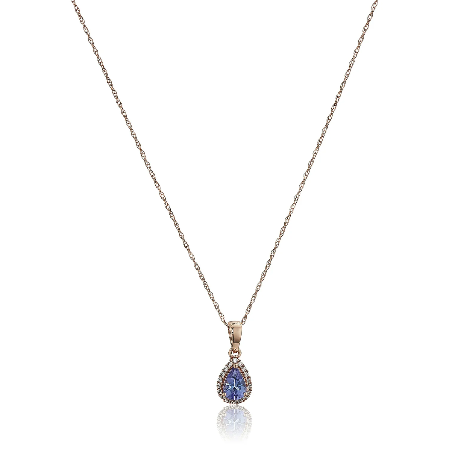 Gilded Lane 10K Gold Gem & Created White Sapphire Halo Pendant - Image 14