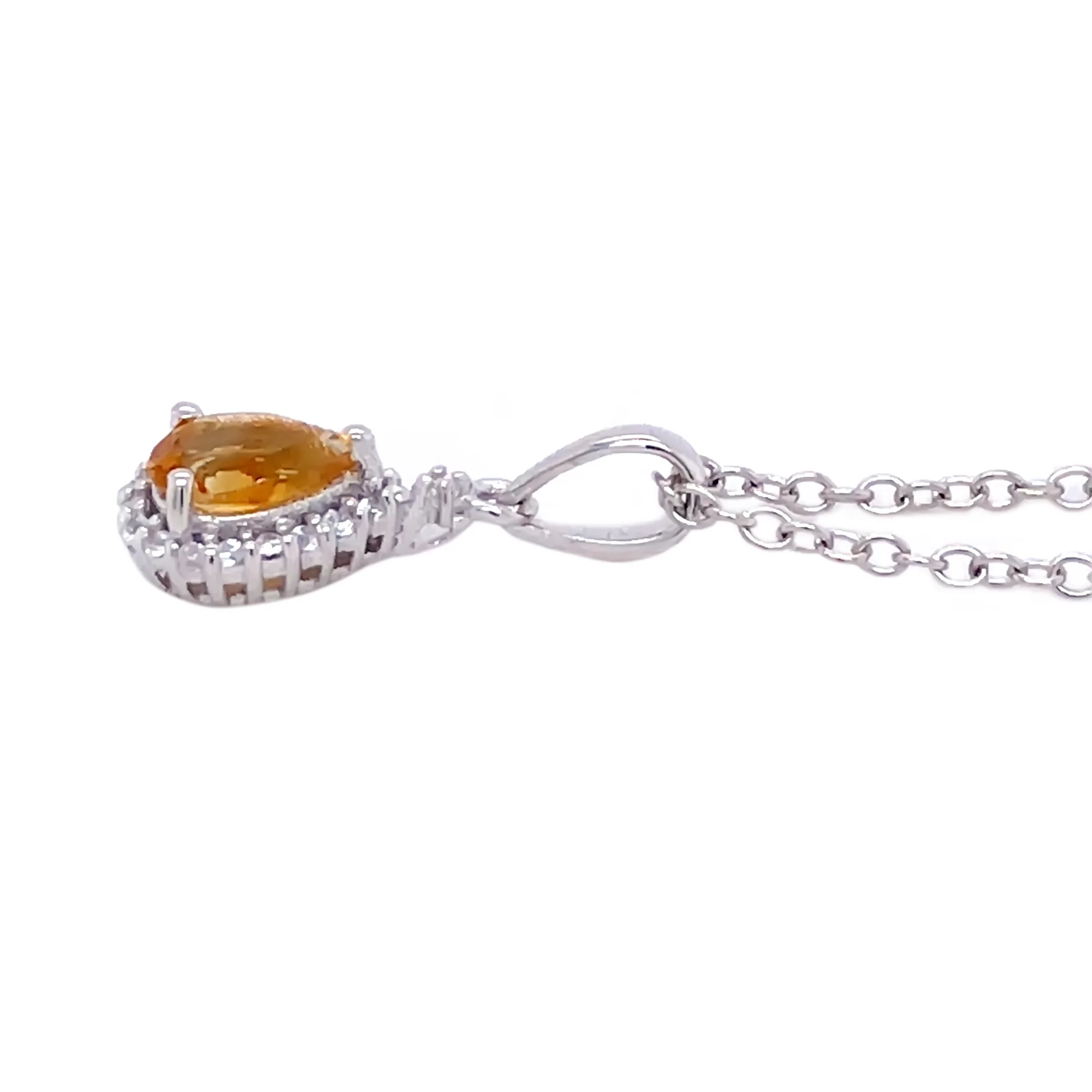 Gilded Lane 10K Gold Gem & Created White Sapphire Halo Pendant - Image 19