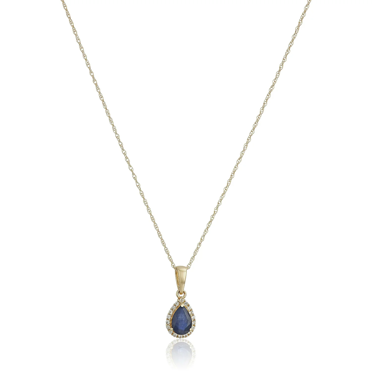 Gilded Lane 10K Gold Gem & Created White Sapphire Halo Pendant - Image 6