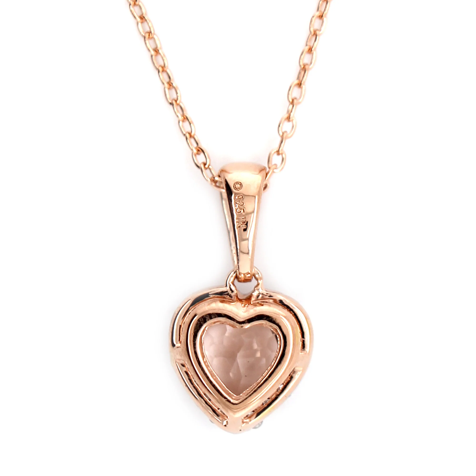 Gilded Lane 10K Gold Heart-Shaped Gem & Diamond Halo Pendant - Image 11