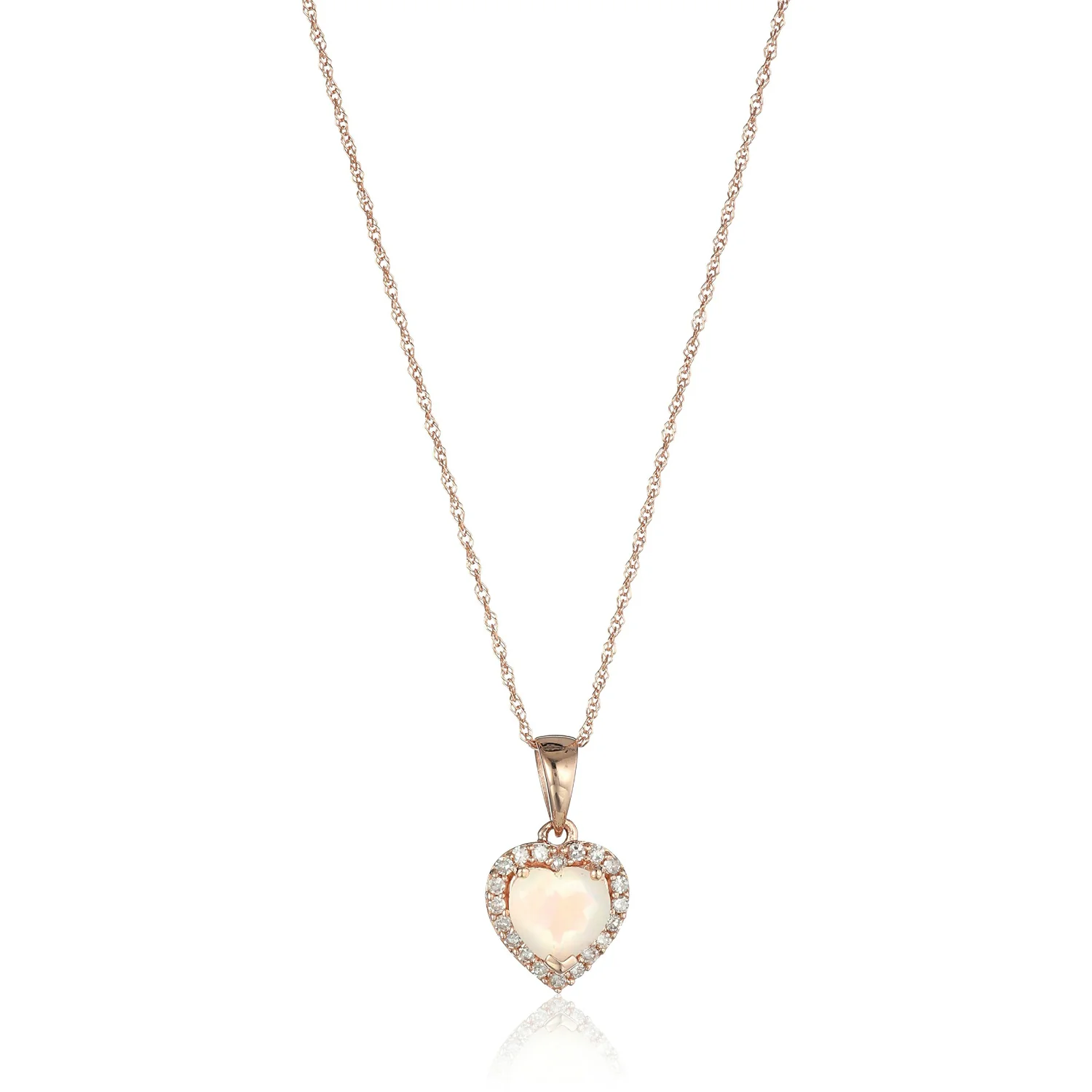 Gilded Lane 10K Gold Heart-Shaped Gem & Diamond Halo Pendant - Image 8
