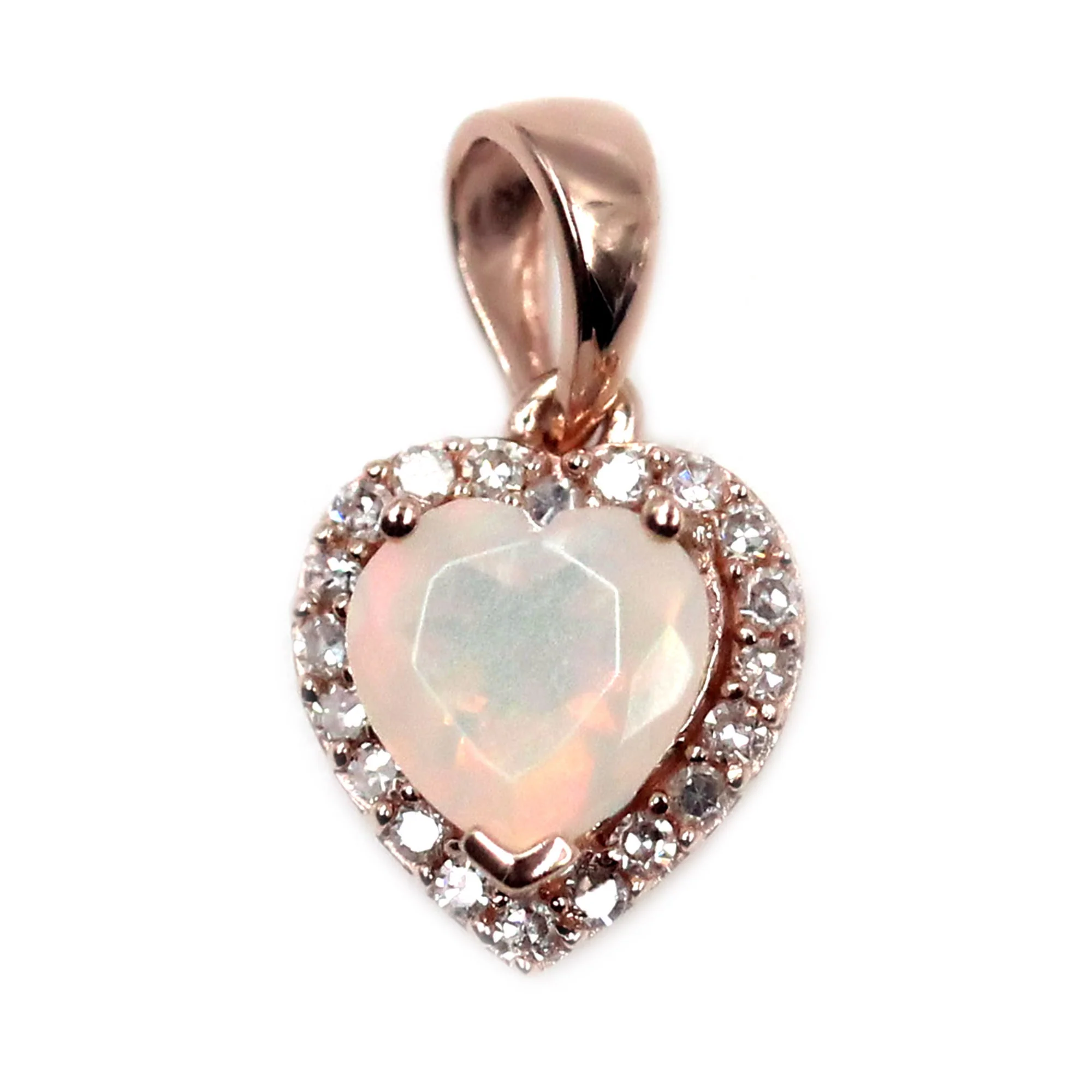 Gilded Lane 10K Gold Heart-Shaped Gem & Diamond Halo Pendant - Image 9