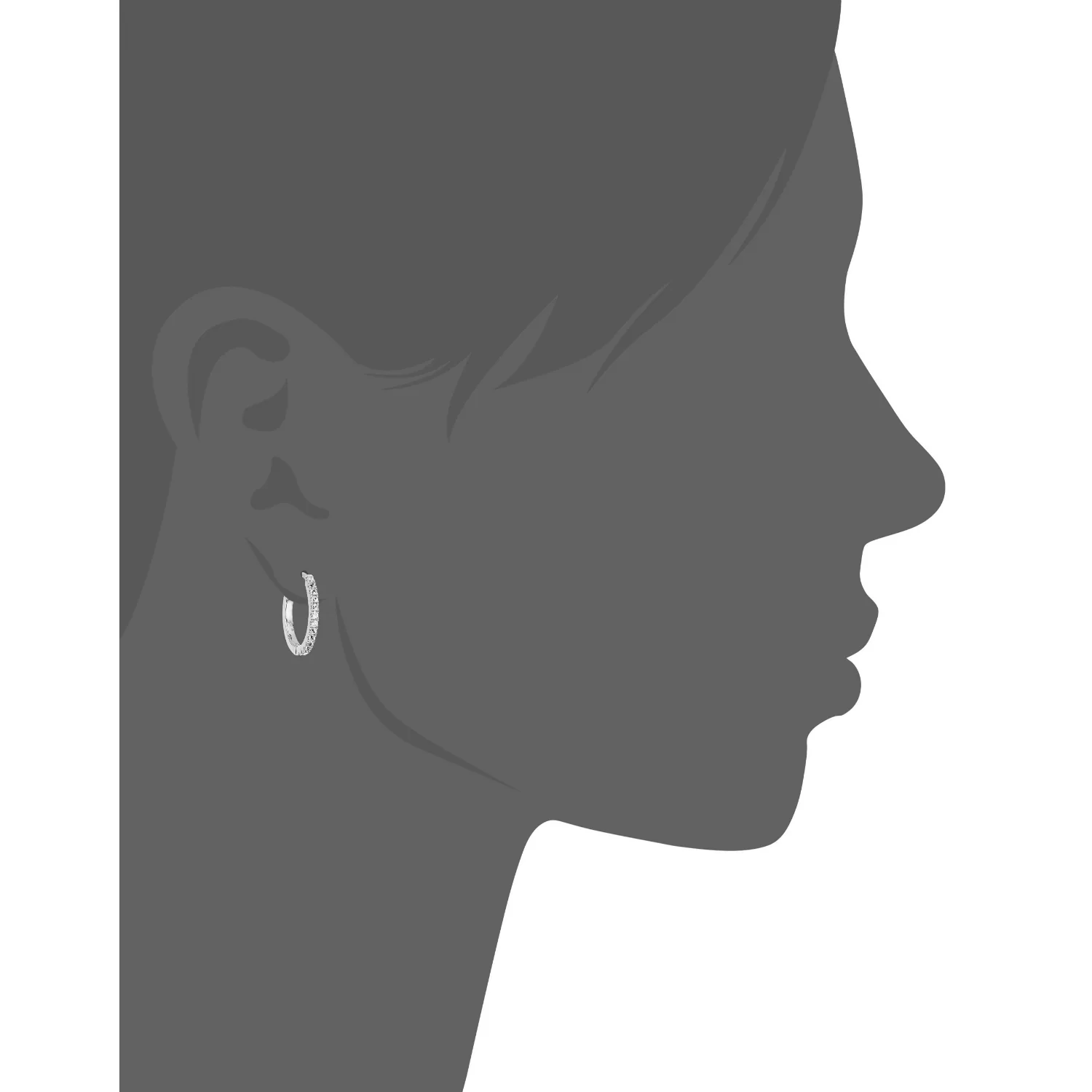 Gilded Lane 10K Gold White Zircon Hoop Earrings - Image 3