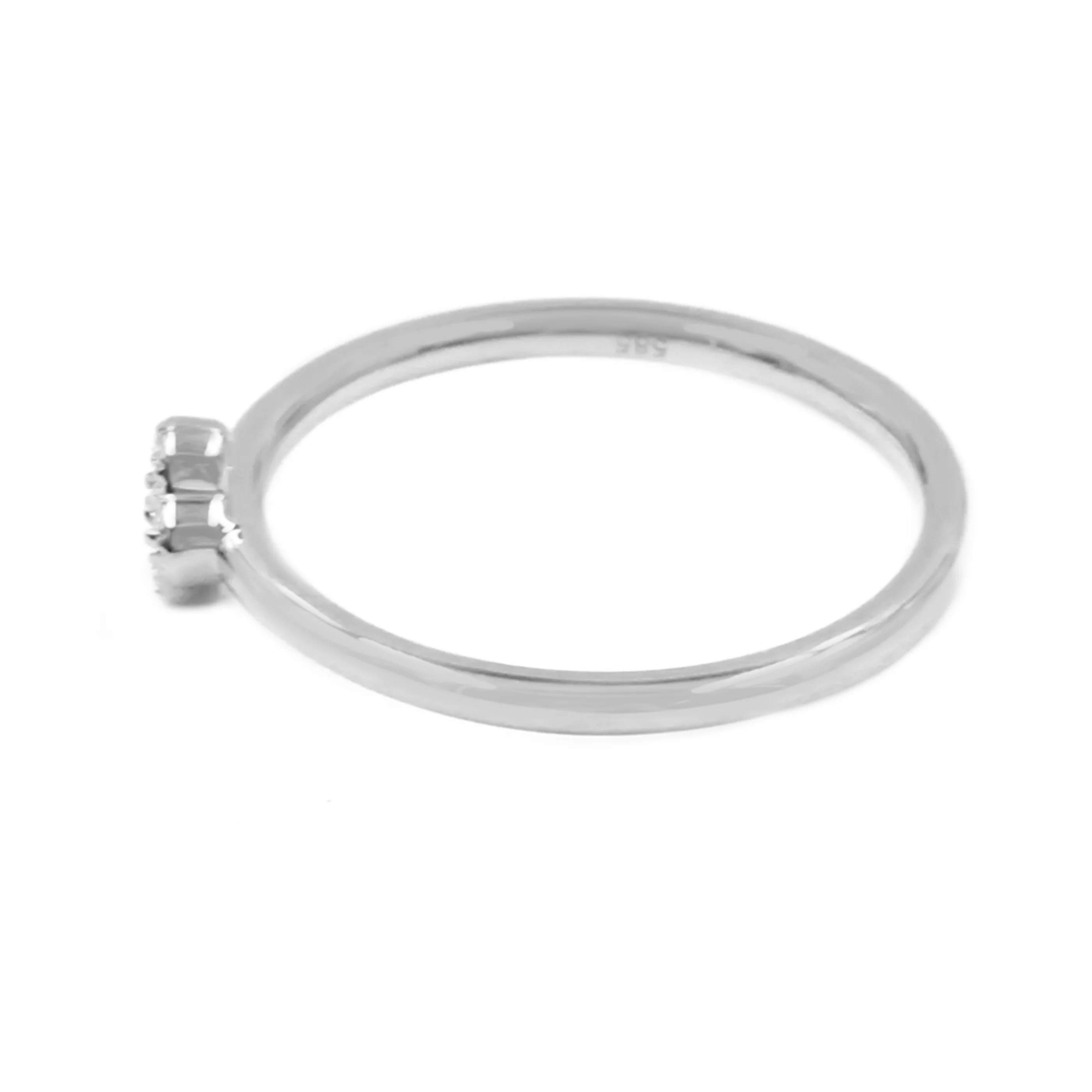 Gilded Lane 14K Gold 0.09ctw Diamond 5-Stone Cluster Stacking Ring - Image 5