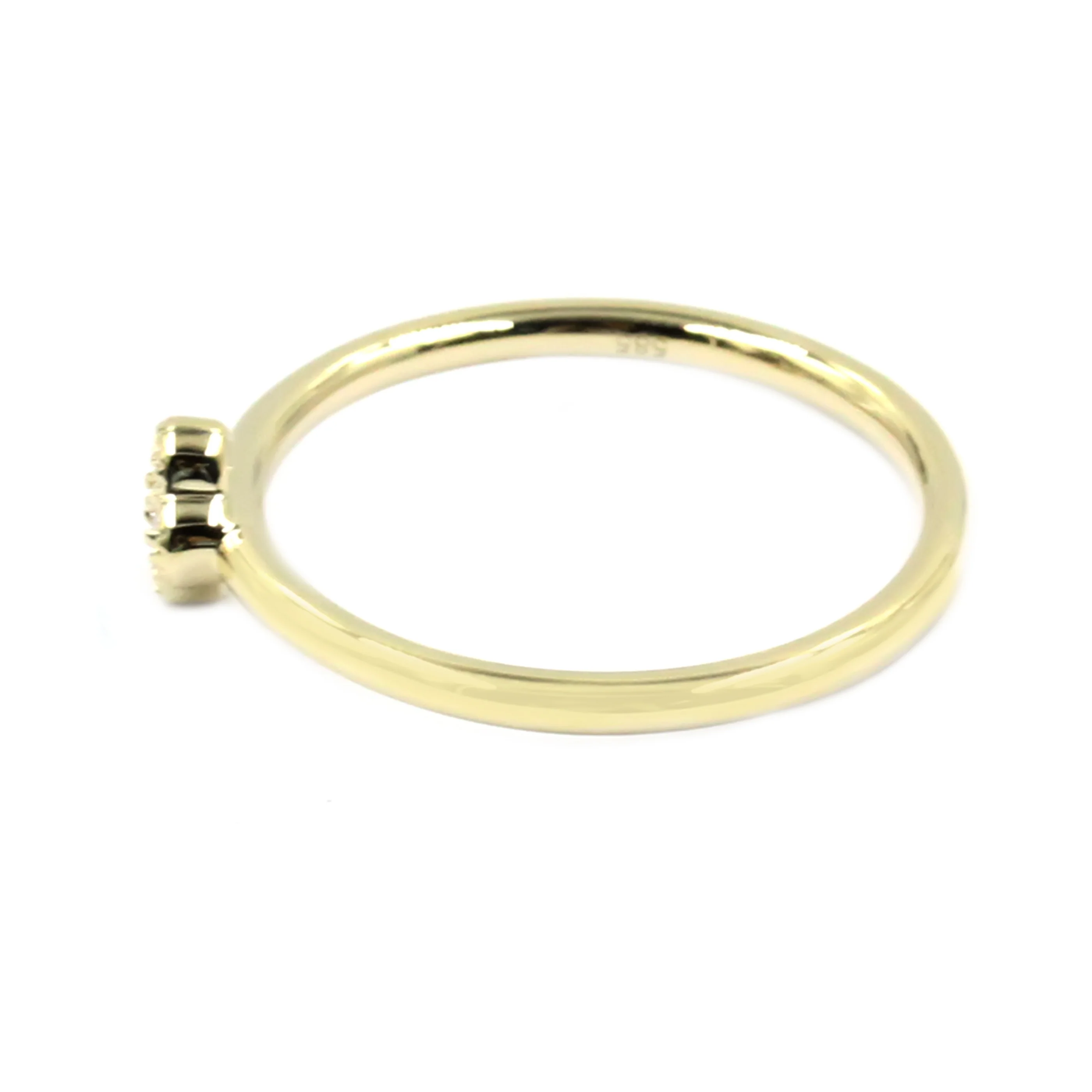 Gilded Lane 14K Gold 0.09ctw Diamond 5-Stone Cluster Stacking Ring - Image 6