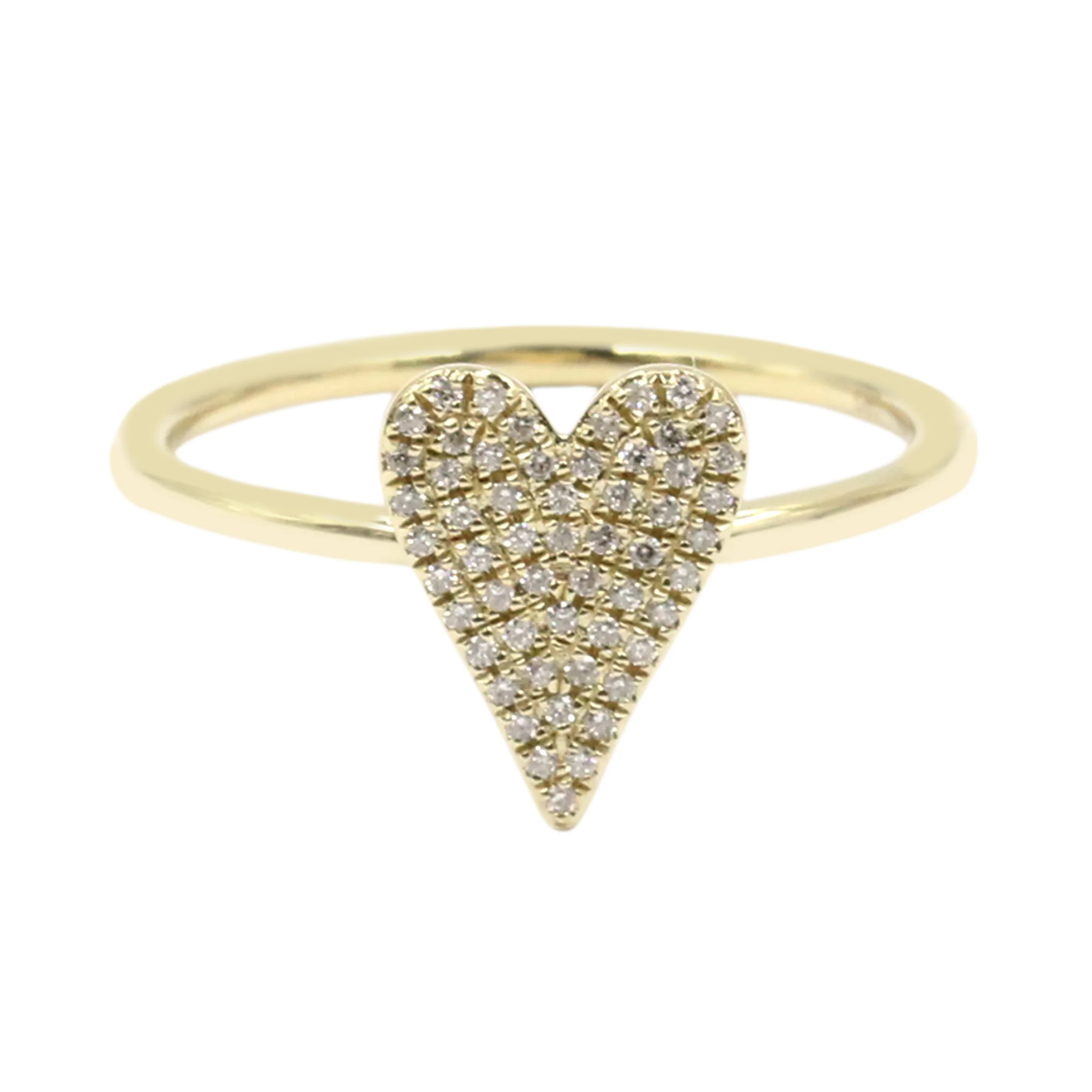Gilded Lane 14K Gold 0.12ctw Diamond Pave Heart Ring - Image 3