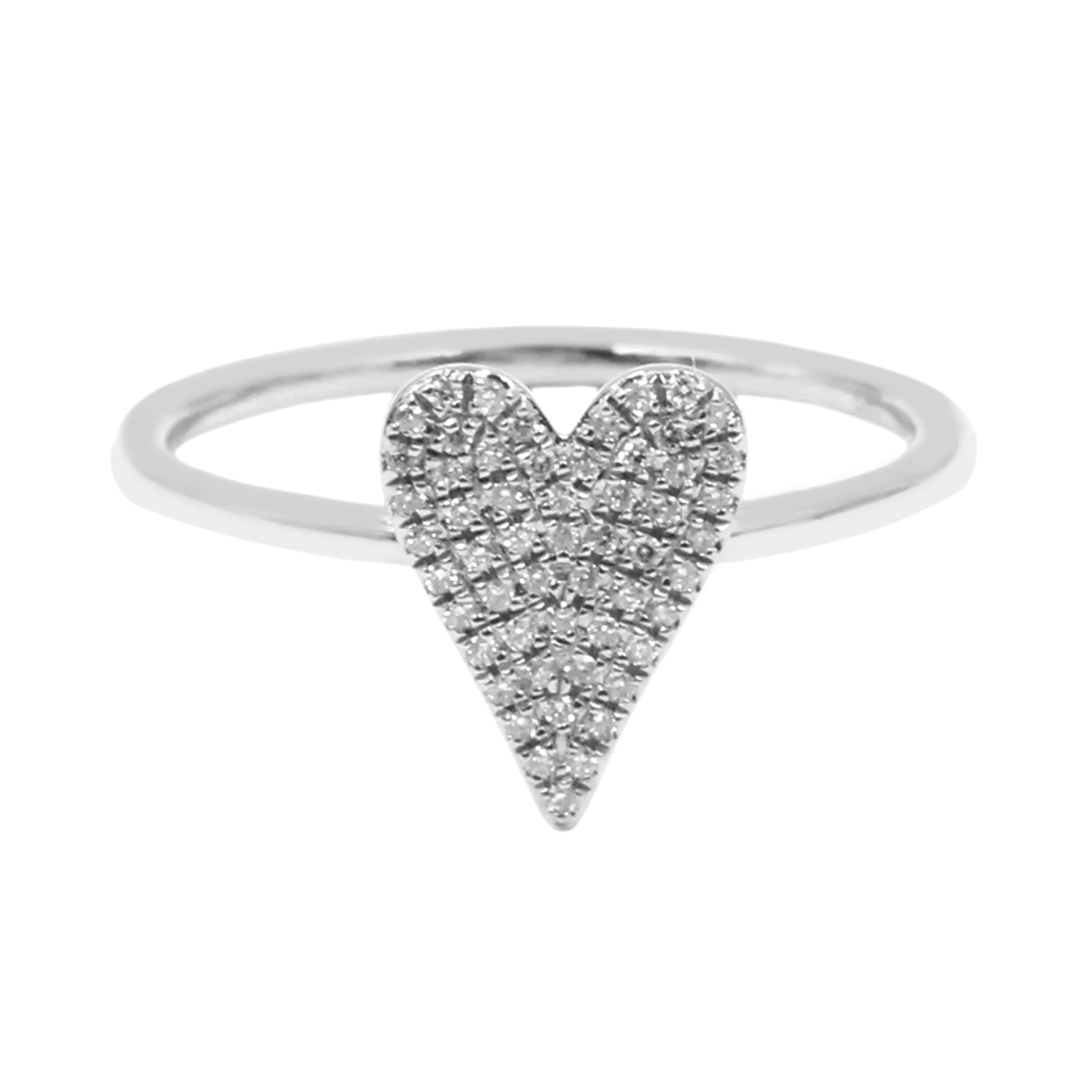 Gilded Lane 14K Gold 0.12ctw Diamond Pave Heart Ring - Image 4