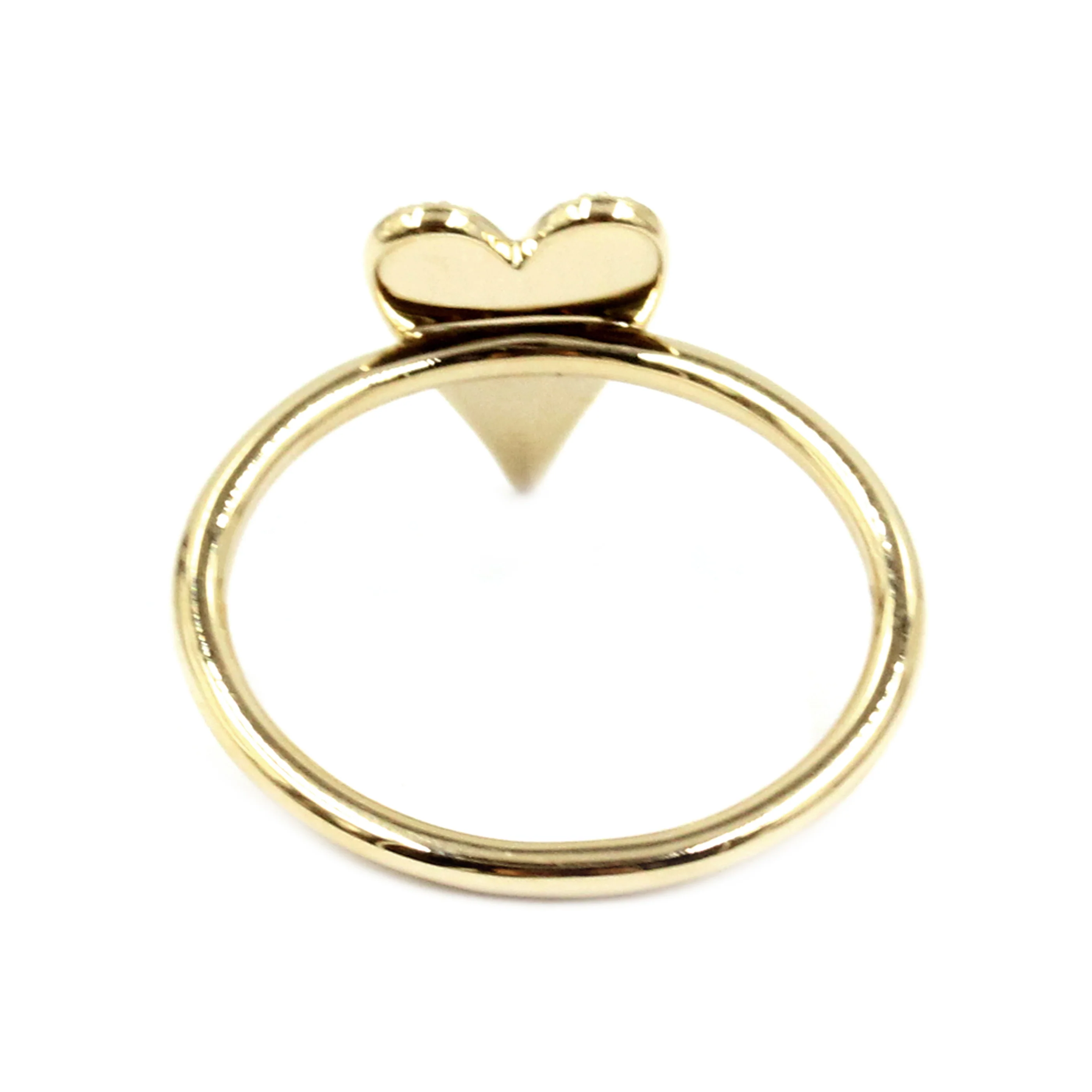 Gilded Lane 14K Gold 0.12ctw Diamond Pave Heart Ring - Image 5
