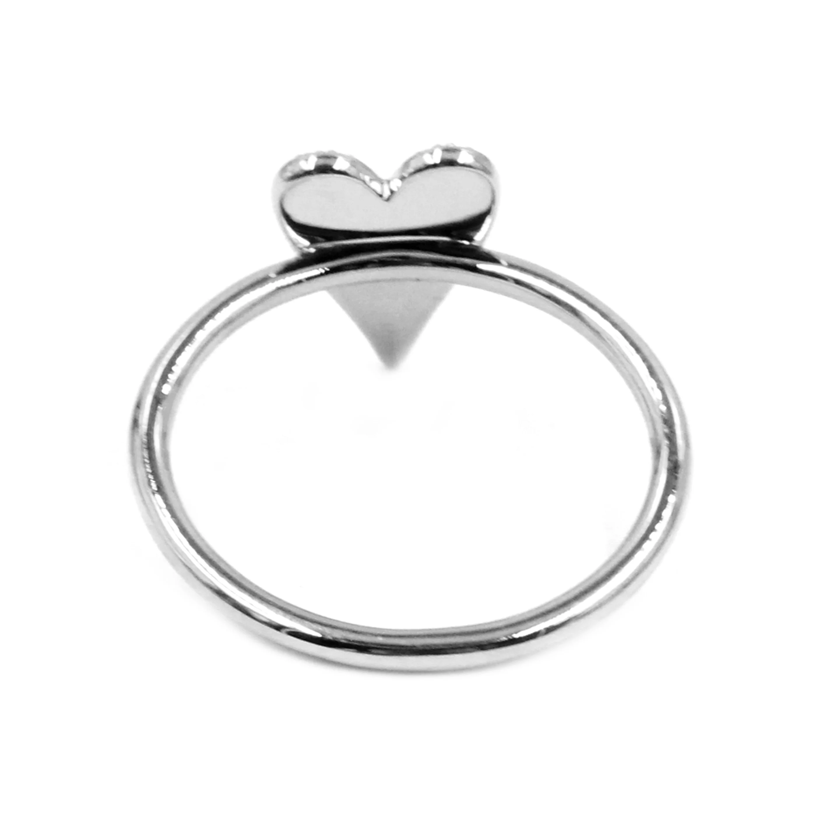 Gilded Lane 14K Gold 0.12ctw Diamond Pave Heart Ring - Image 6