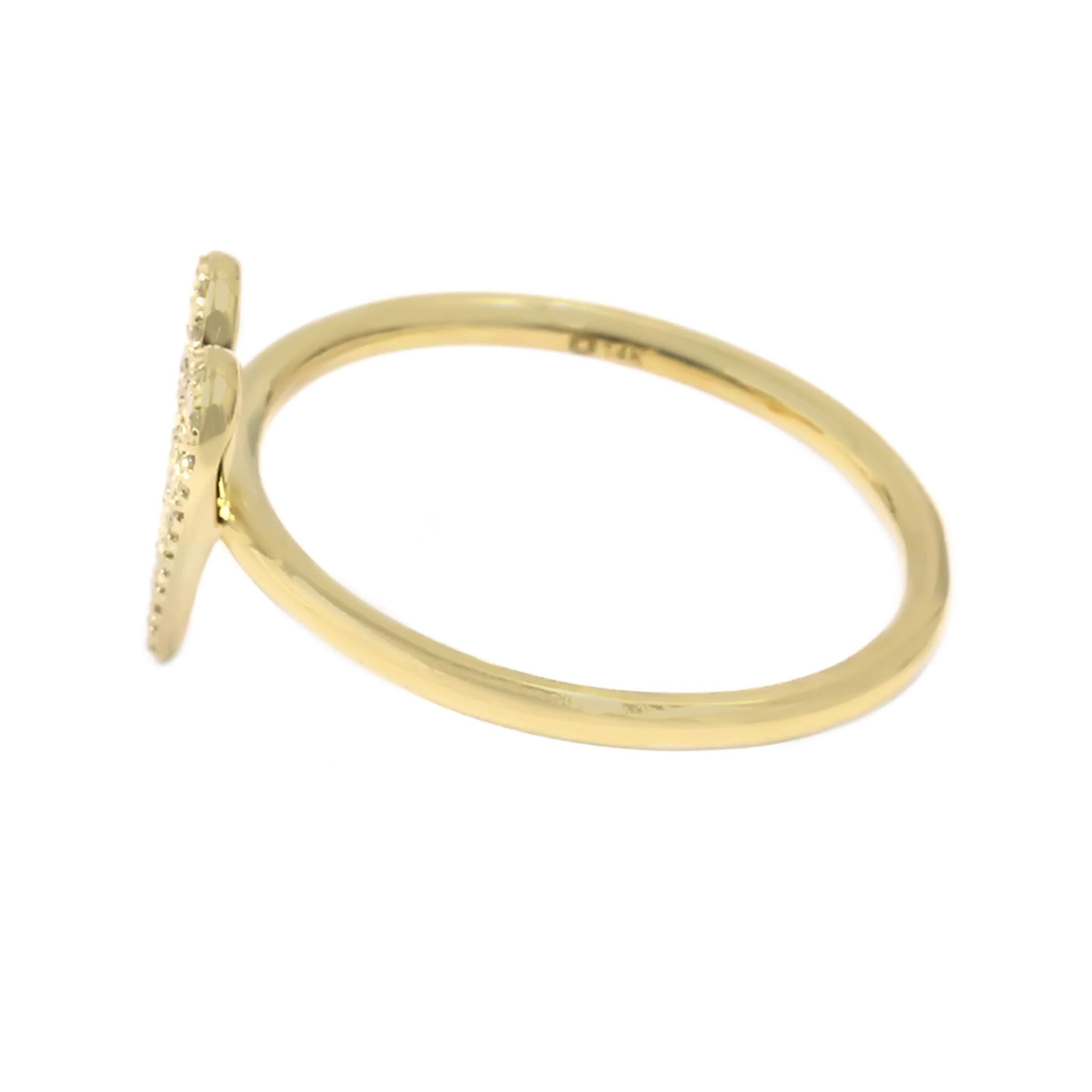 Gilded Lane 14K Gold 0.12ctw Diamond Pave Heart Ring - Image 7