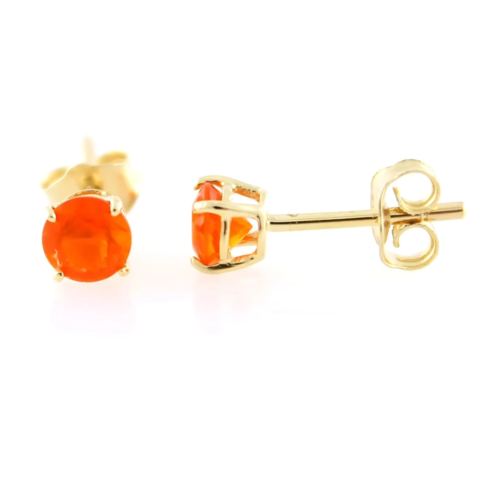 Gilded Lane 14K Gold 4mm Round Gemstone Stud Earrings - Image 3
