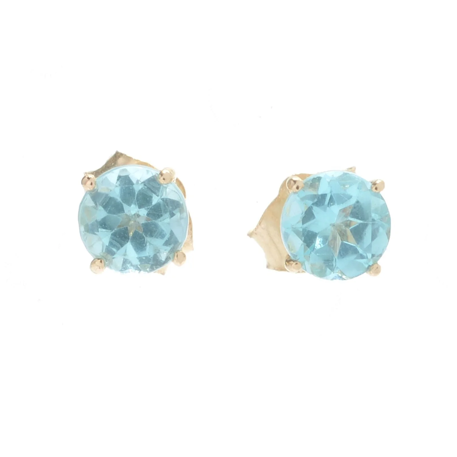 Gilded Lane 14K Gold 4mm Round Gemstone Stud Earrings - Image 4