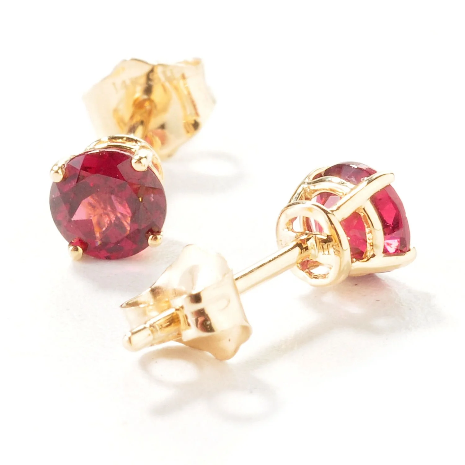 Gilded Lane 14K Gold 4mm Round Gemstone Stud Earrings - Image 9