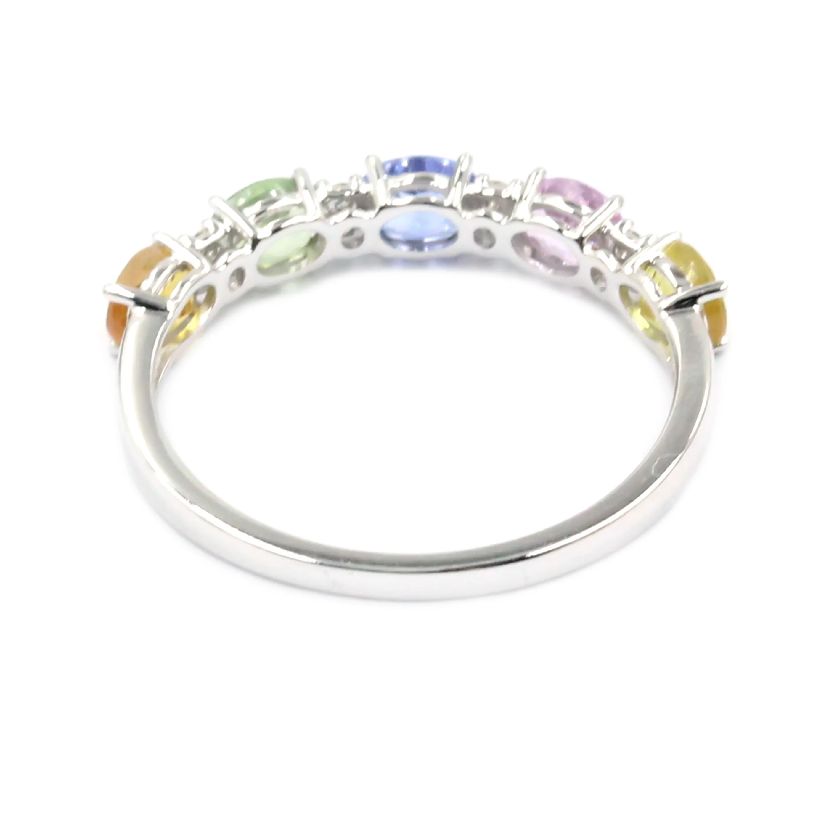 Gilded Lane 14K Gold 5-Stone Oval Multi-Sapphire & Diamond Ring - Image 8