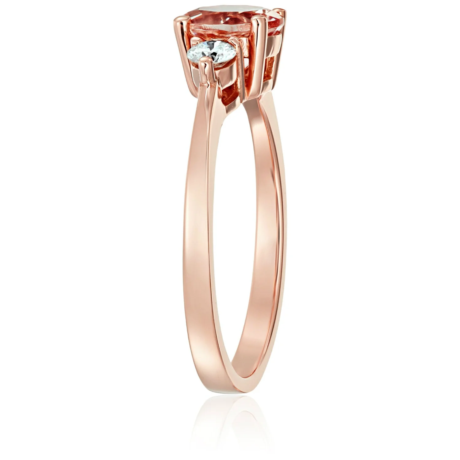 Gilded Lane 14K Gold 6.5mm Round Gem & Diamond Ring - Image 4