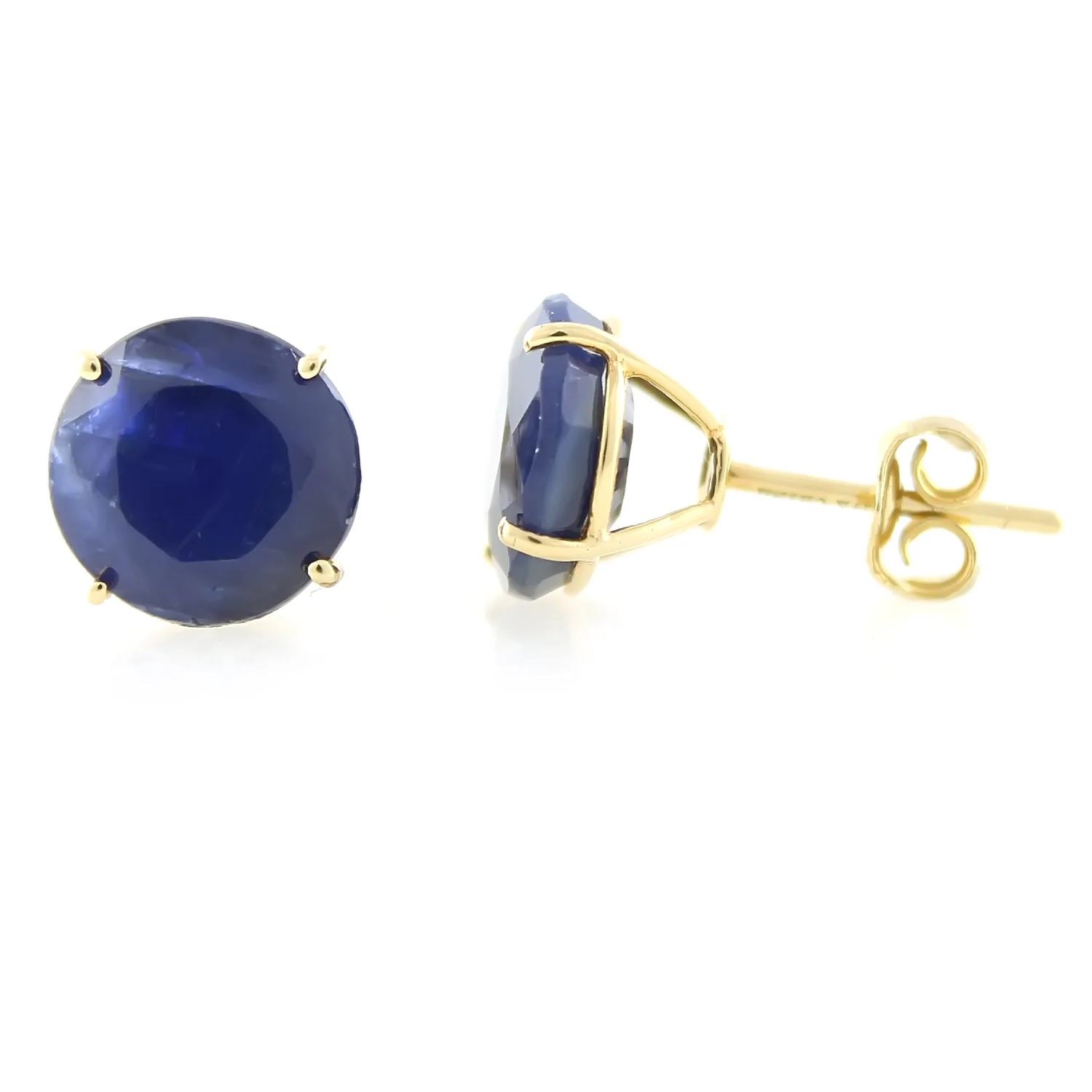 Gilded Lane 14K Gold 8mm Round Gemstone Stud Earrings - Image 4