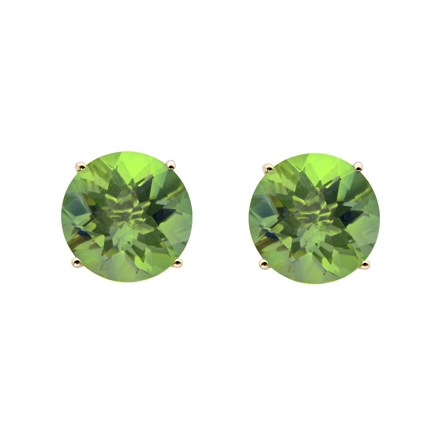 Gilded Lane 14K Gold 8mm Round Gemstone Stud Earrings - Image 5