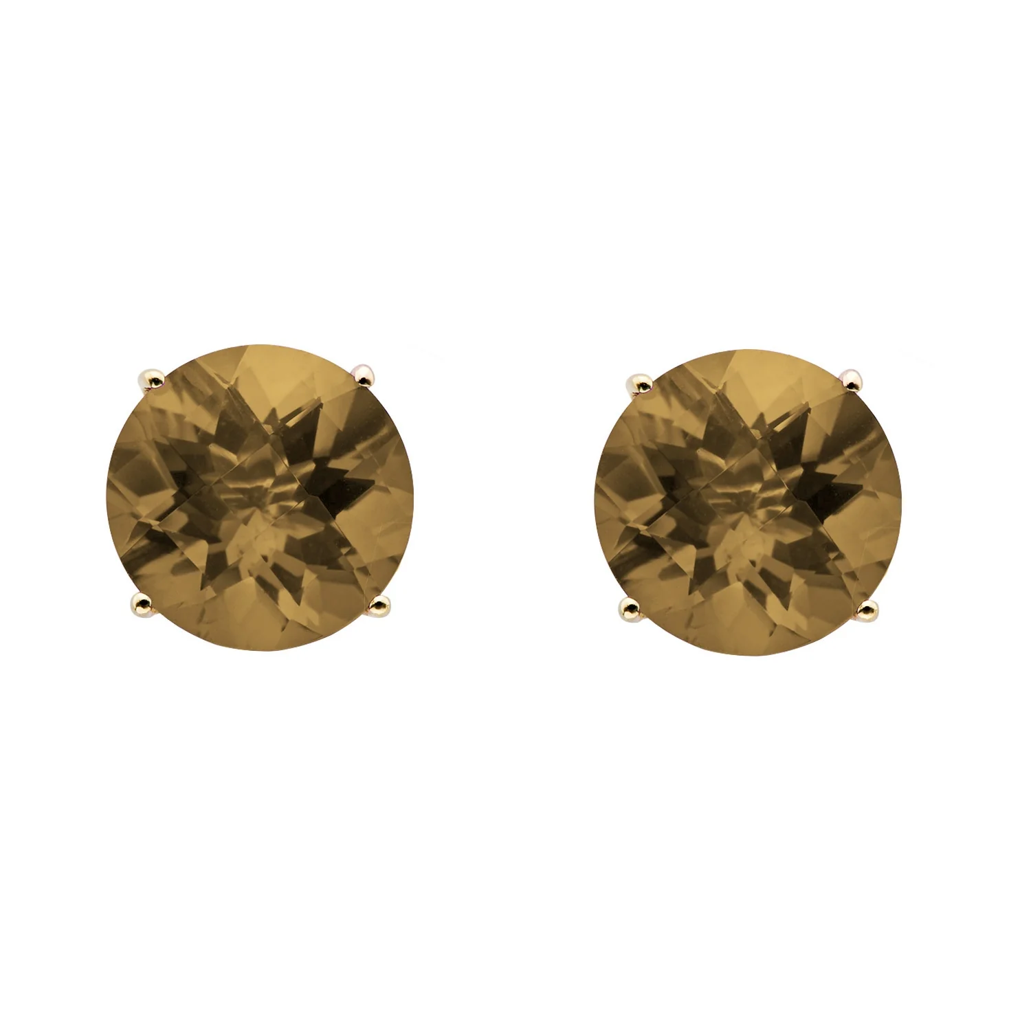 Gilded Lane 14K Gold 8mm Round Gemstone Stud Earrings - Image 6