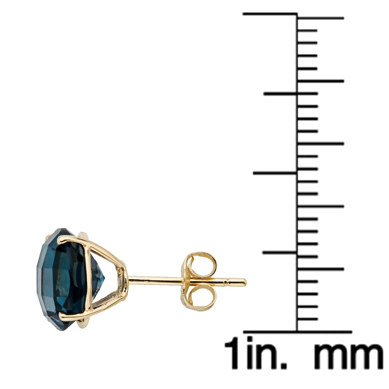 Gilded Lane 14K Gold 8mm Round Gemstone Stud Earrings - Image 8