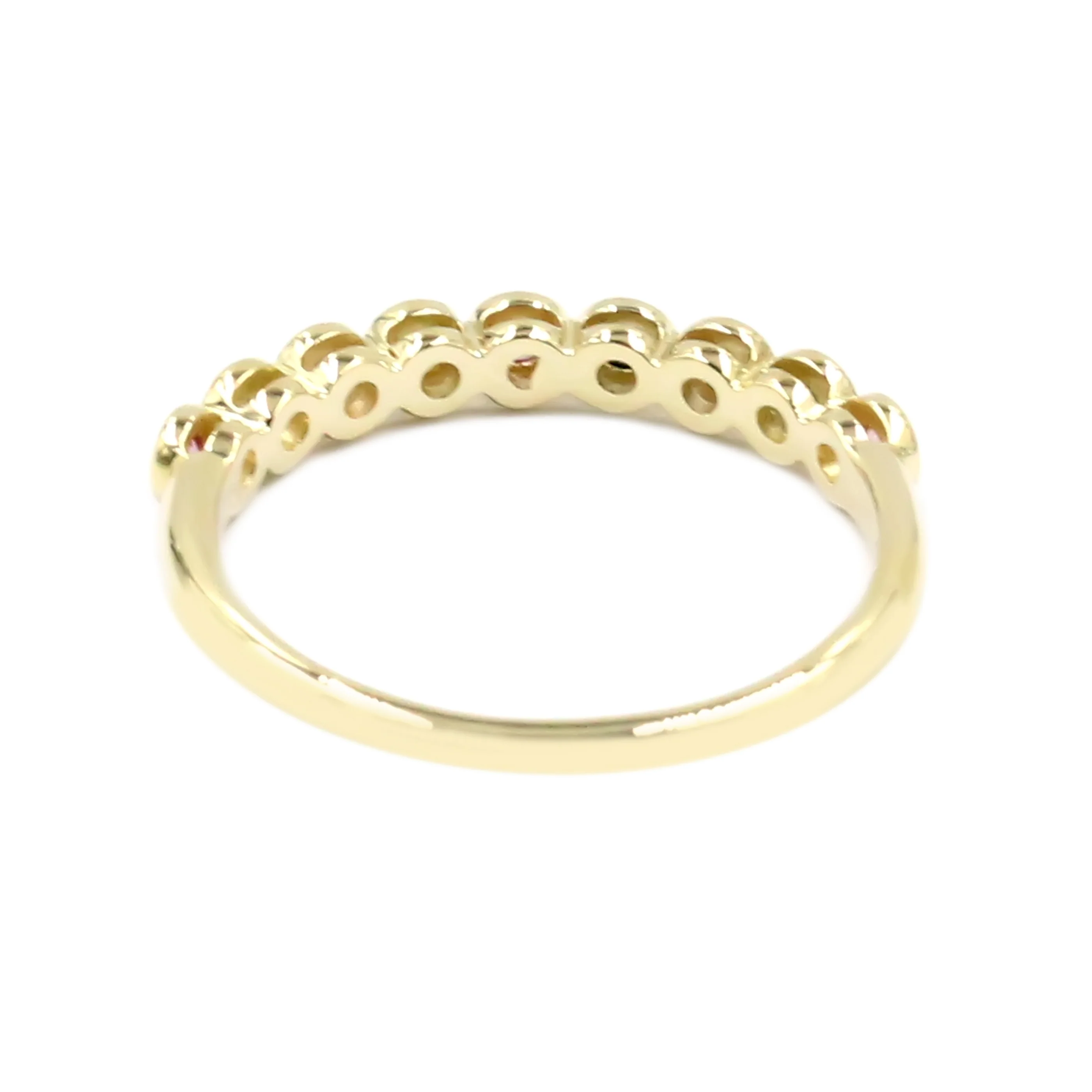 Gilded Lane 14K Gold Choice of Bezel-Set Sapphire & Diamond Stack Ring - Image 4