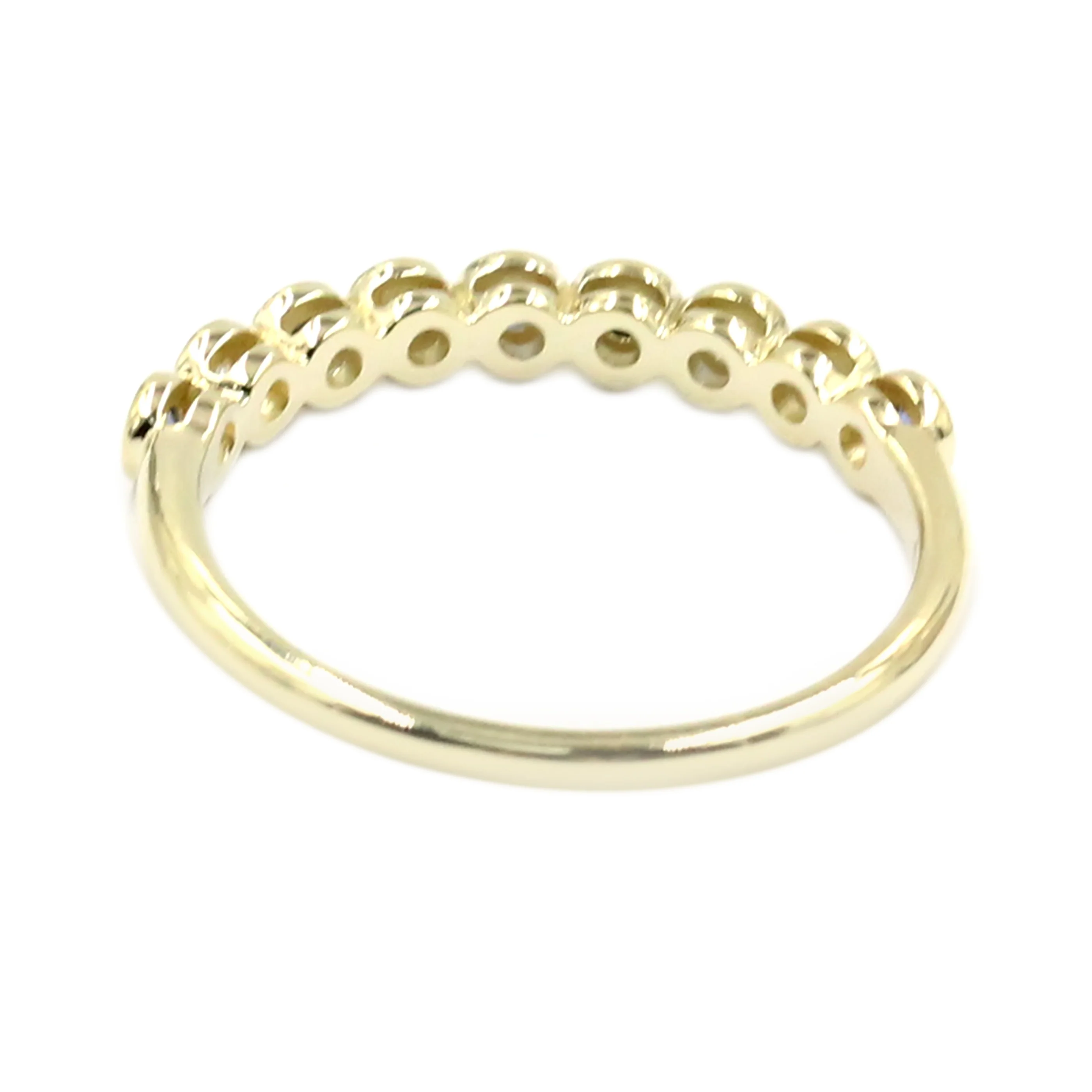 Gilded Lane 14K Gold Choice of Bezel-Set Sapphire & Diamond Stack Ring - Image 6