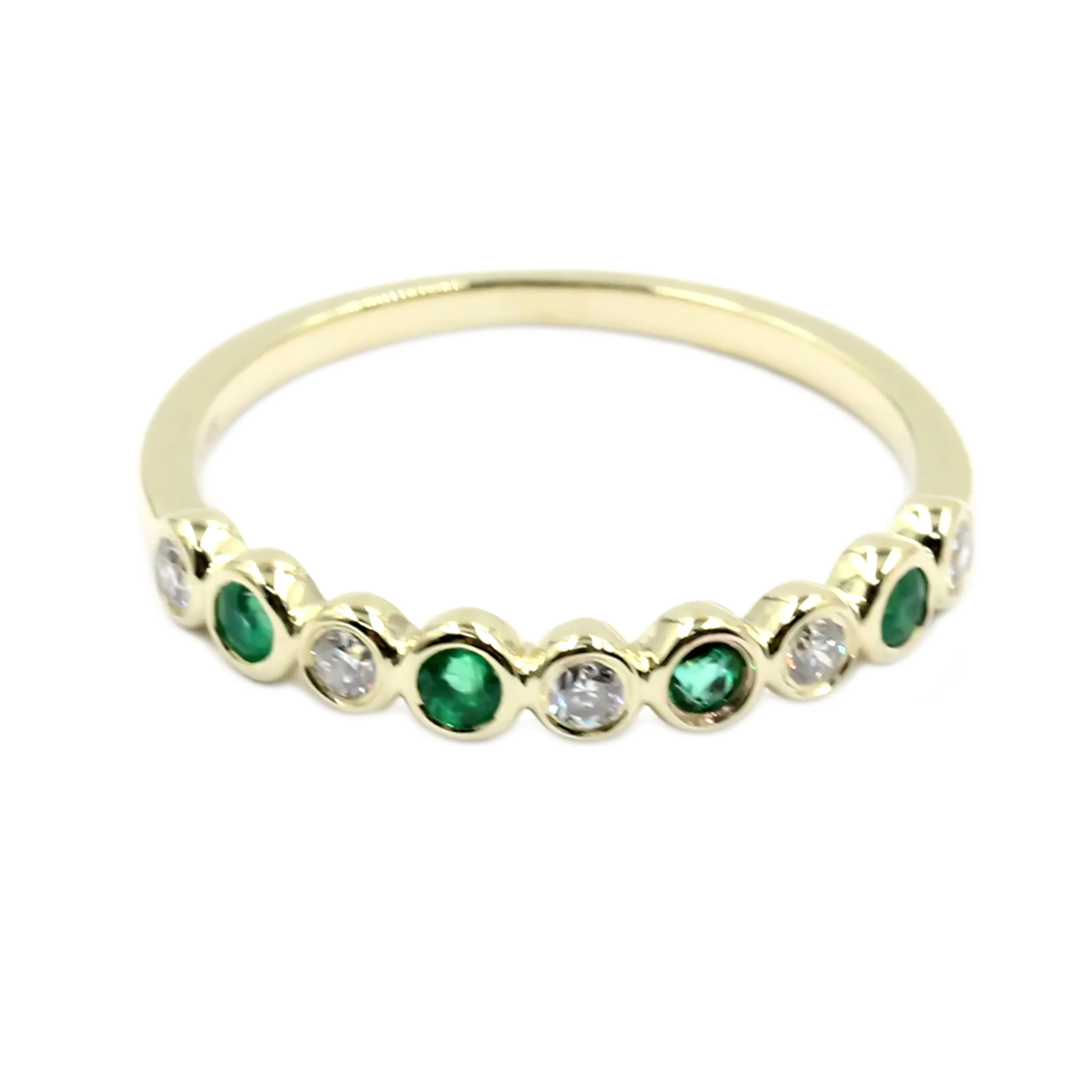 Gilded Lane 14K Gold Choice of Precious Gem & Diamond Bezel Set Stack Ring - Image 3