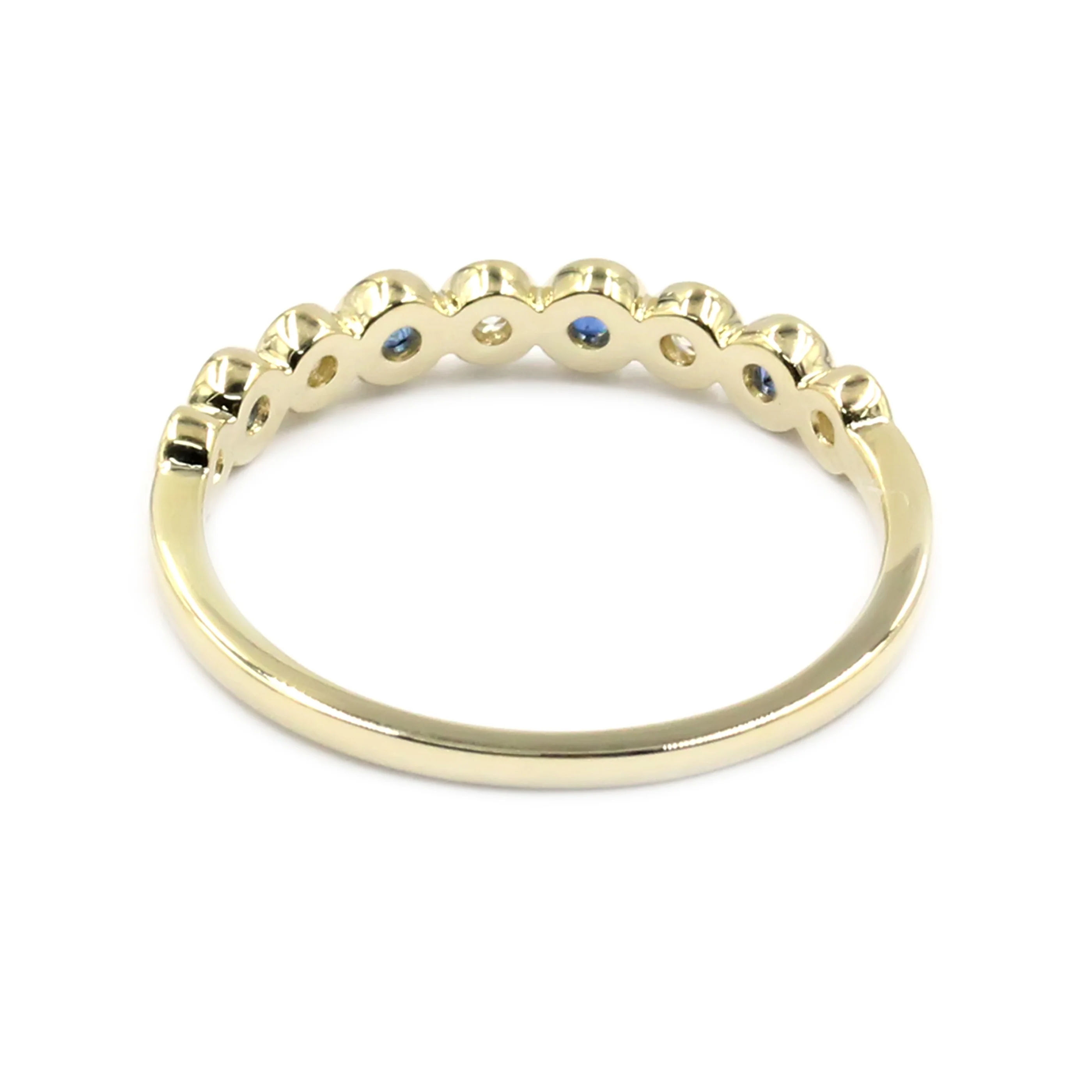 Gilded Lane 14K Gold Choice of Precious Gem & Diamond Bezel Set Stack Ring - Image 4