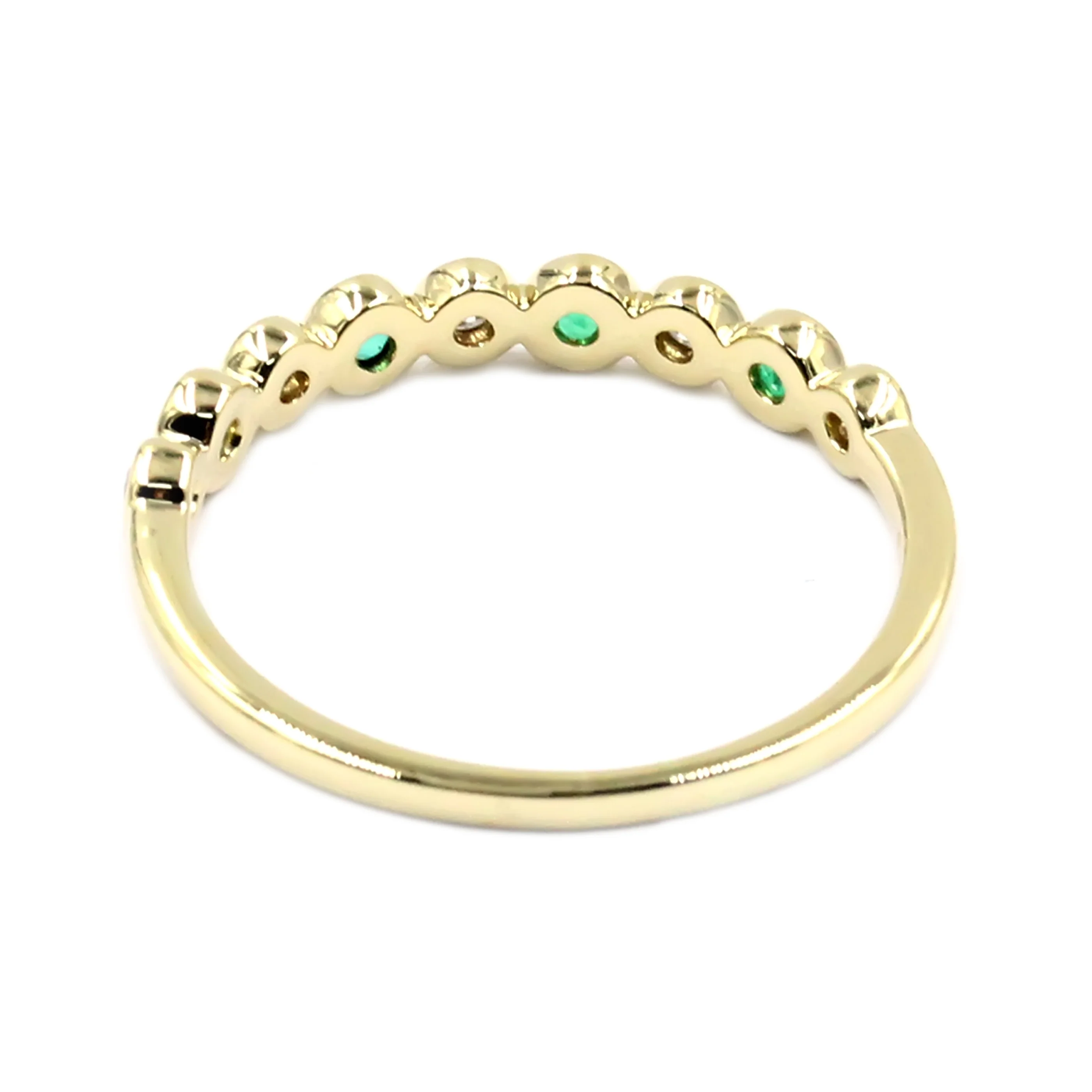 Gilded Lane 14K Gold Choice of Precious Gem & Diamond Bezel Set Stack Ring - Image 7