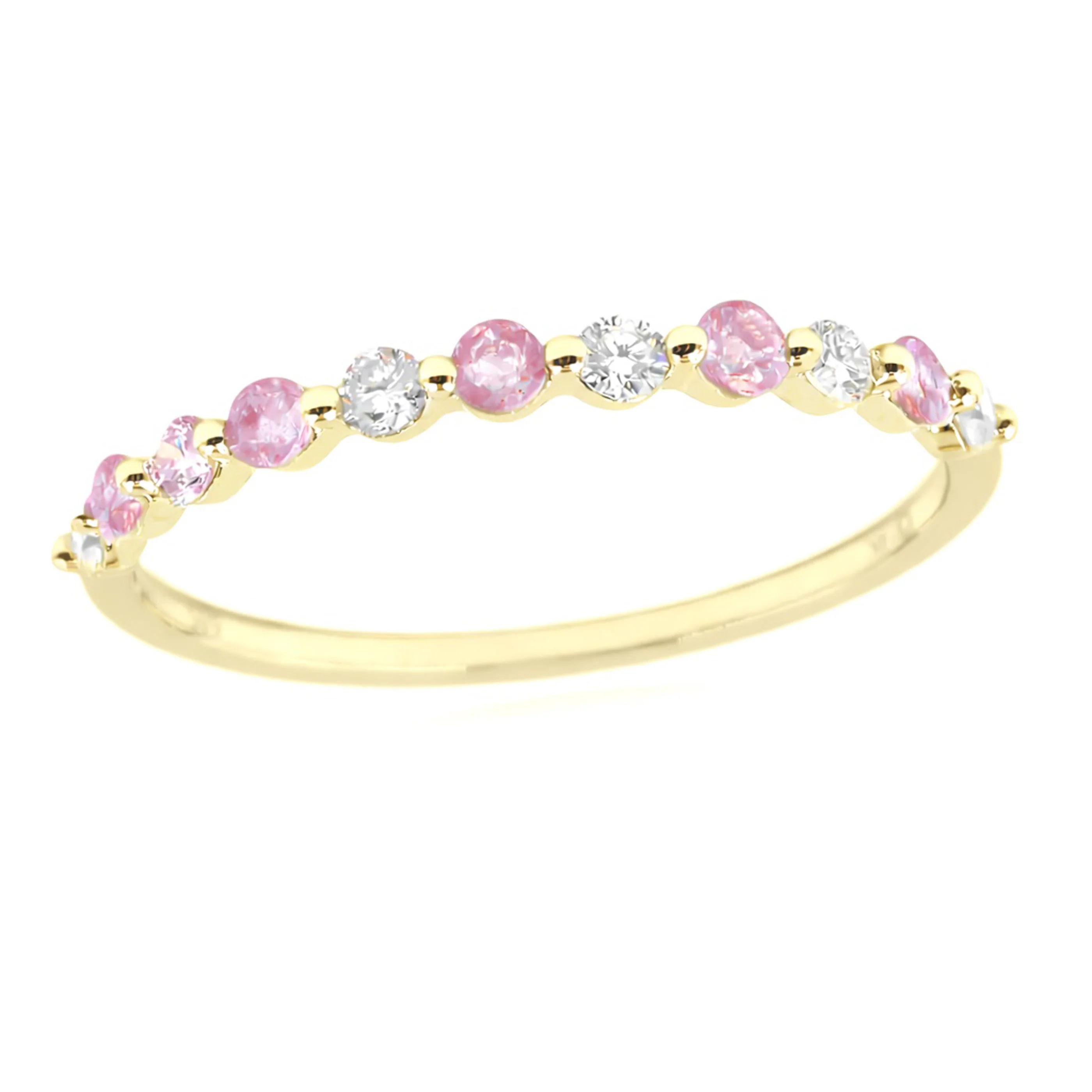 Gilded Lane 14K Gold Choice of Sapphire & Diamond Alternating Stack Ring - Image 2
