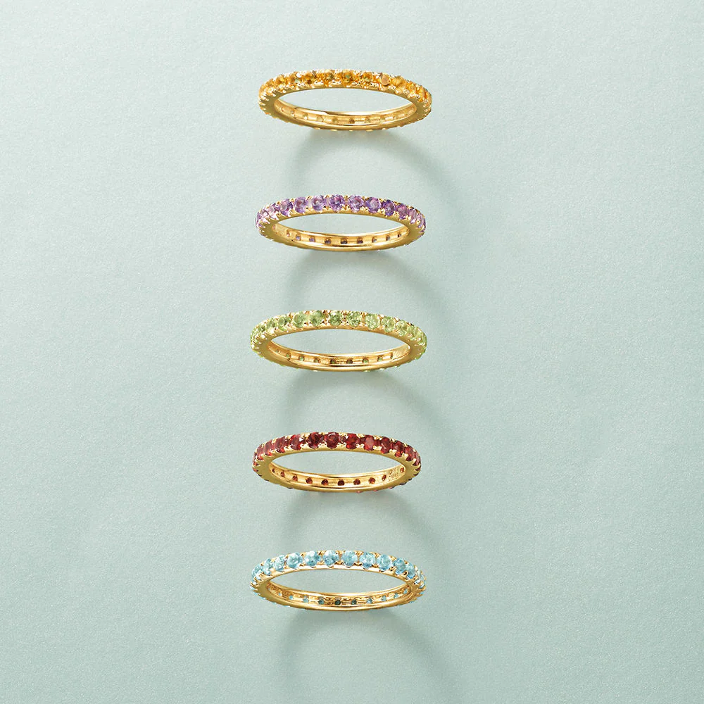 Gilded Lane 14K Gold Gemstone Eternity Band Ring - Image 13
