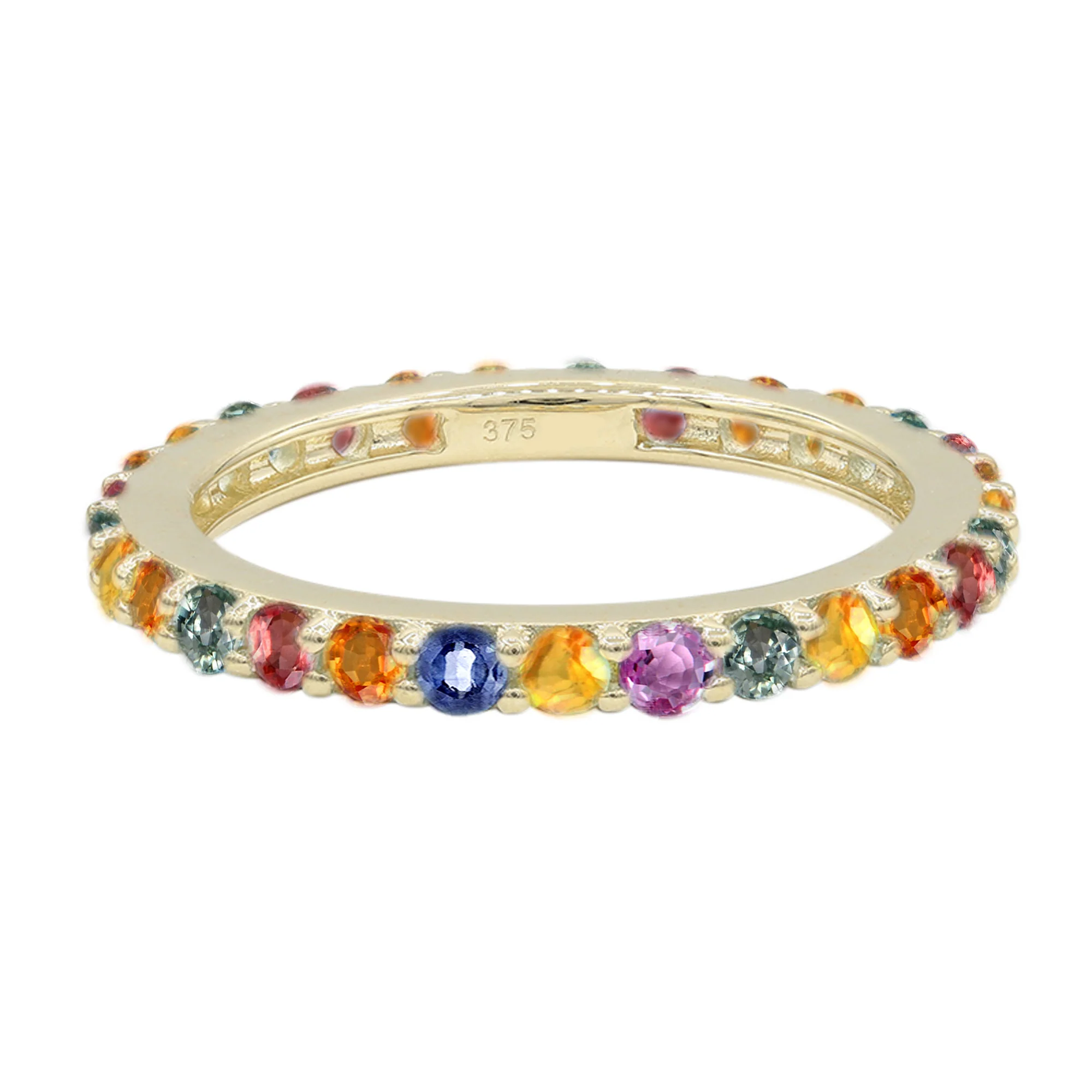 Gilded Lane 14K Gold Gemstone Eternity Band Ring - Image 4