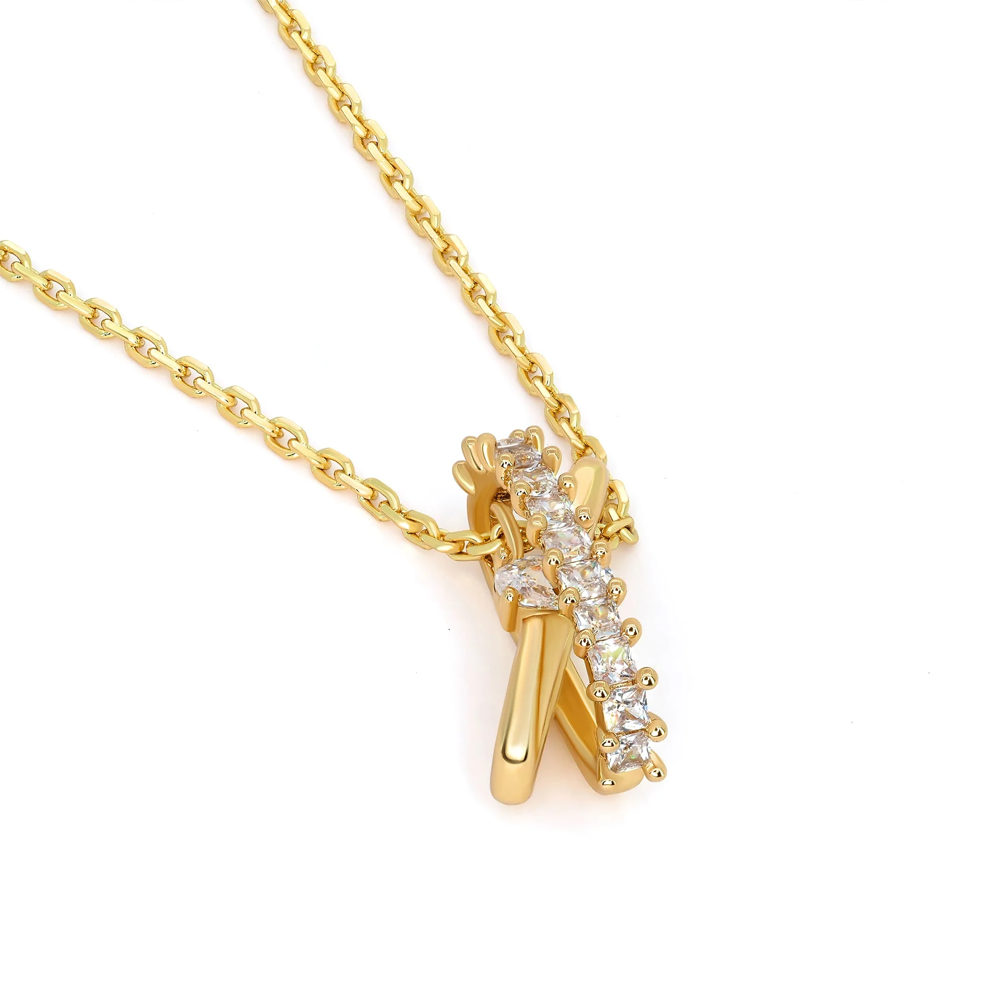TRYNDI 18K Gold Plated "Golden Twist" Swarovski Crystal Necklace - Image 2