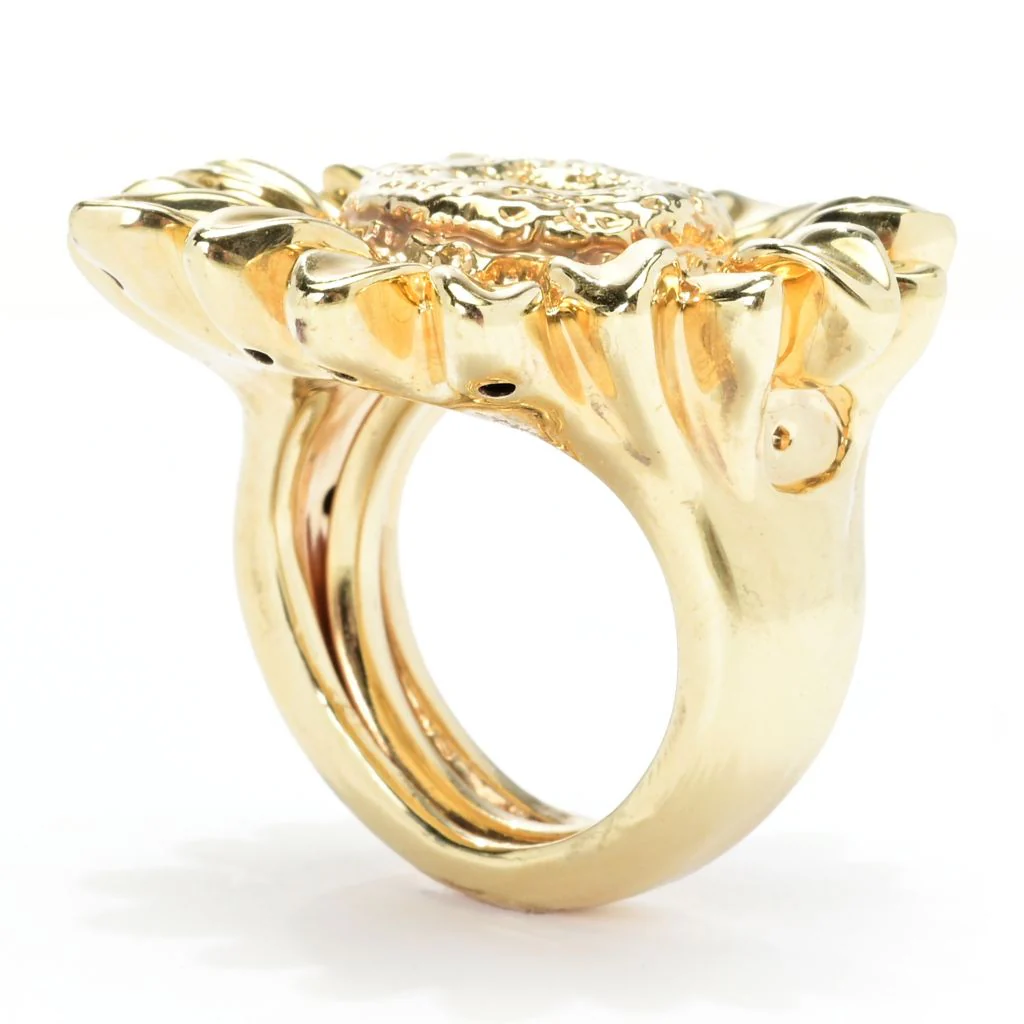 Graziella 23K Gold Plated Electroform Polished Sunflower Ring - One Size (5-10) - Image 2
