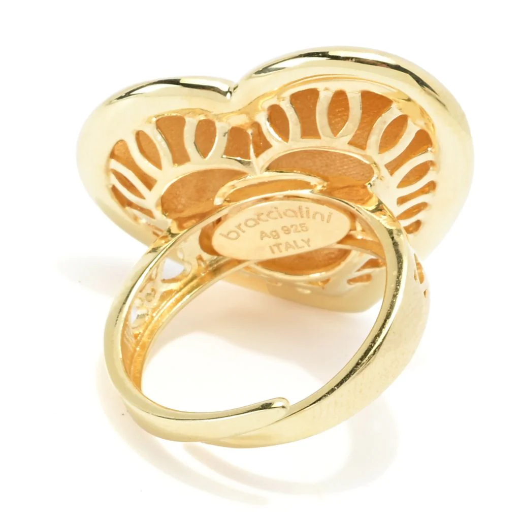 Graziella 23K Gold Plated Polished Heart Thin Band Ring - One Size (5-10) - Image 2