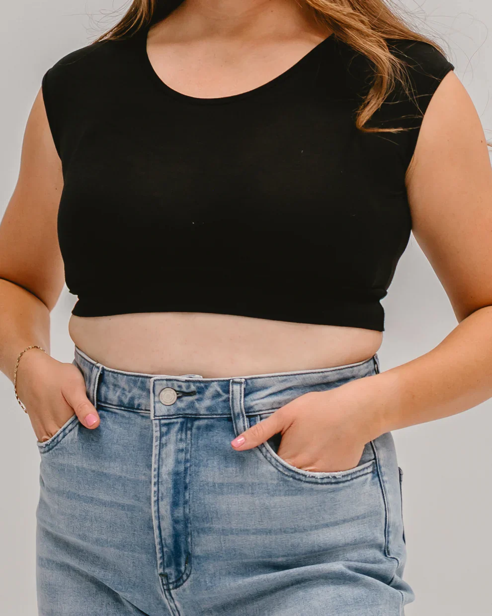 Halftee® Women's Basic Cap Sleeve Layering Bralette - Image 2