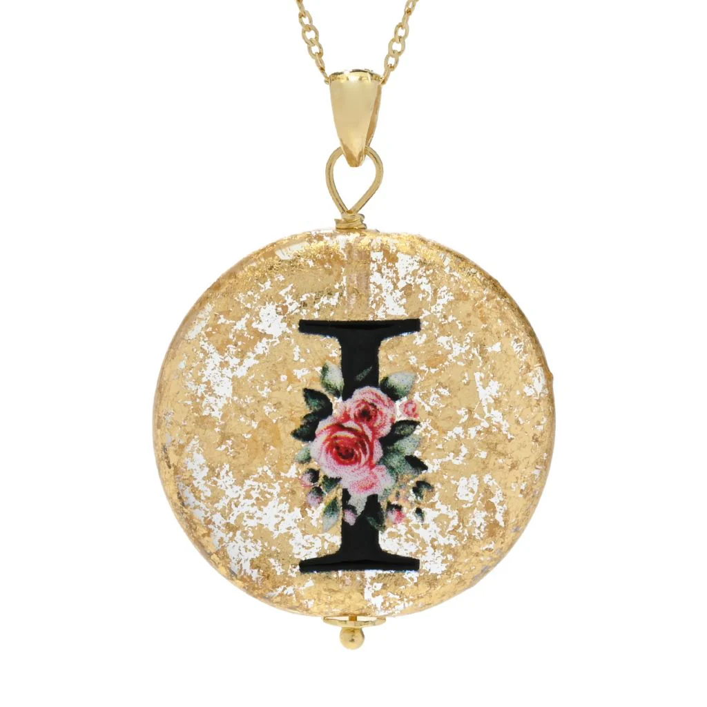 Il Murano 18K Gold Plated Murano Glass Initial Pendant - Image 10