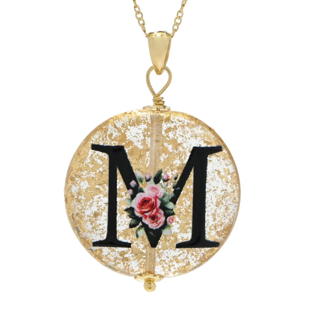 Il Murano 18K Gold Plated Murano Glass Initial Pendant - Image 11