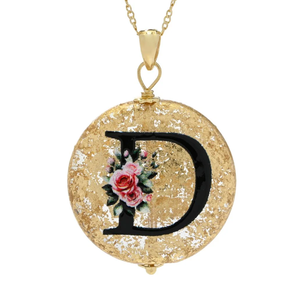 Il Murano 18K Gold Plated Murano Glass Initial Pendant - Image 2