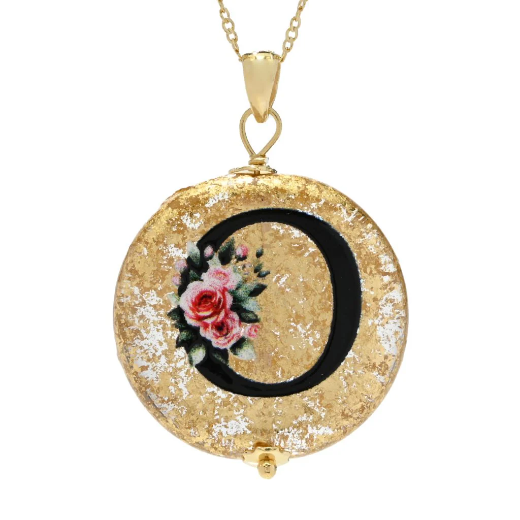 Il Murano 18K Gold Plated Murano Glass Initial Pendant - Image 3