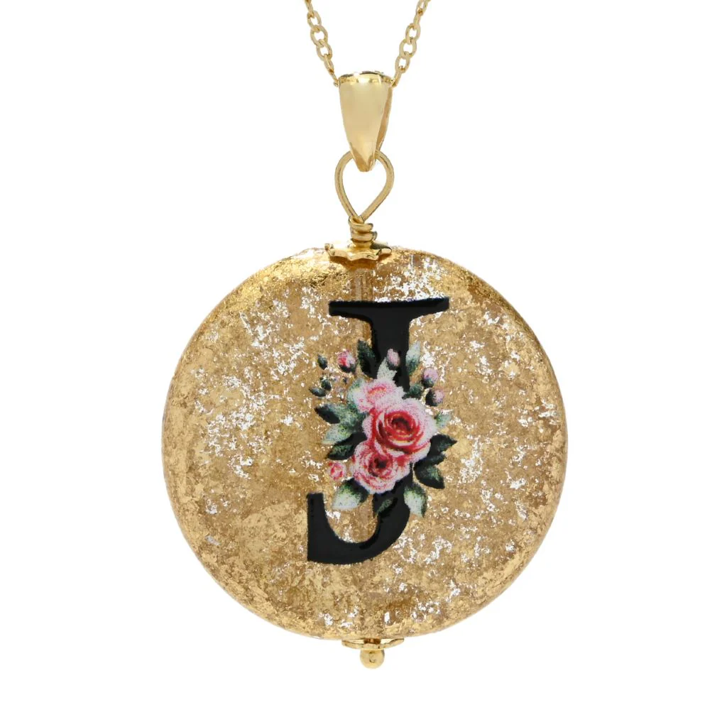 Il Murano 18K Gold Plated Murano Glass Initial Pendant - Image 4