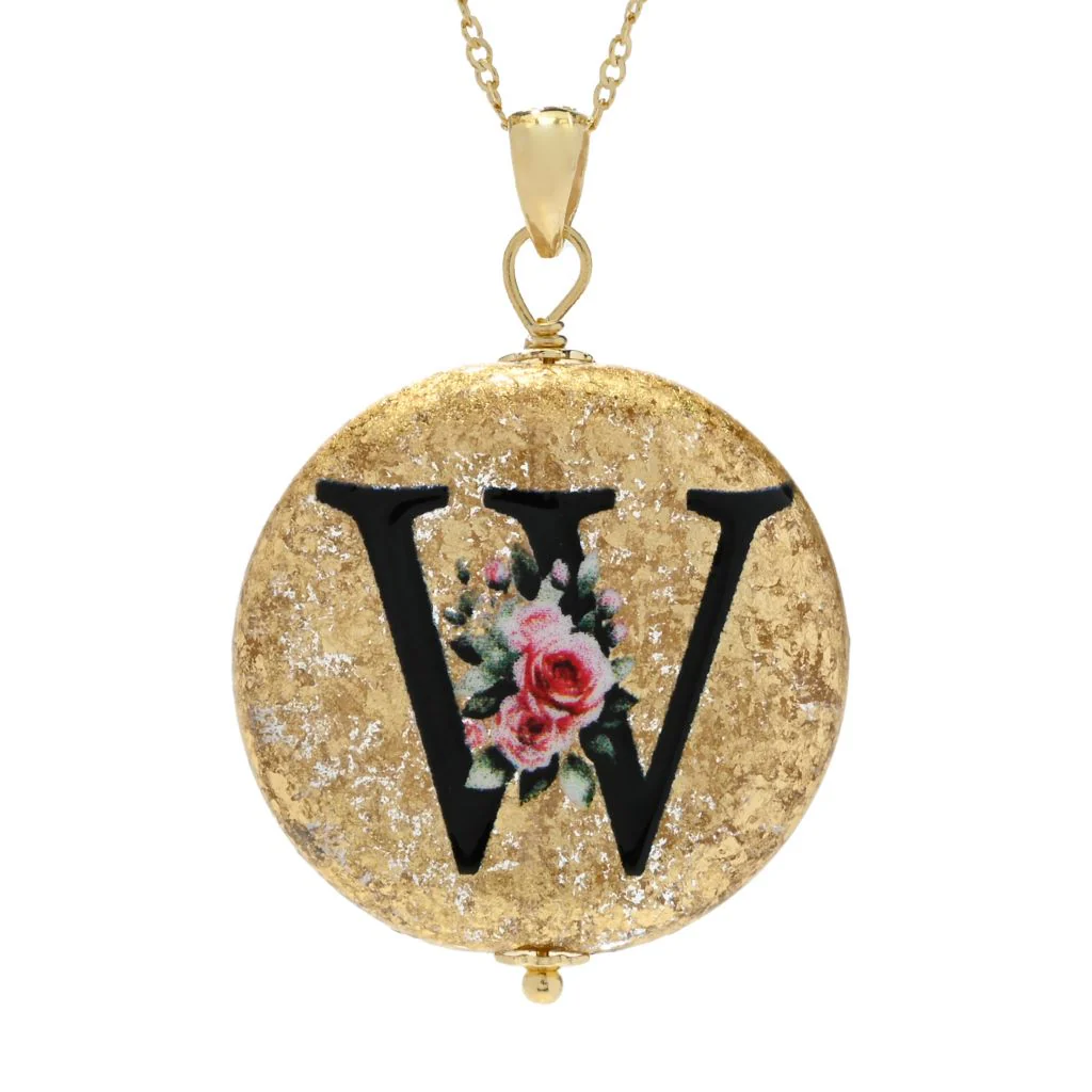 Il Murano 18K Gold Plated Murano Glass Initial Pendant - Image 5