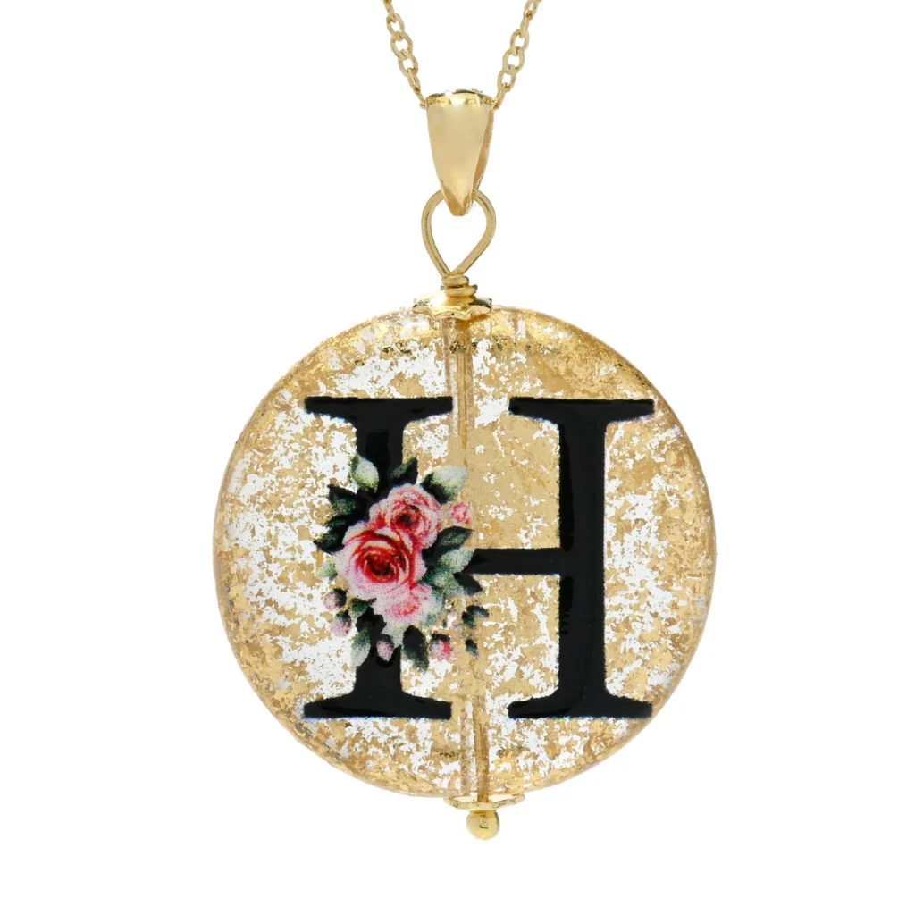 Il Murano 18K Gold Plated Murano Glass Initial Pendant - Image 6