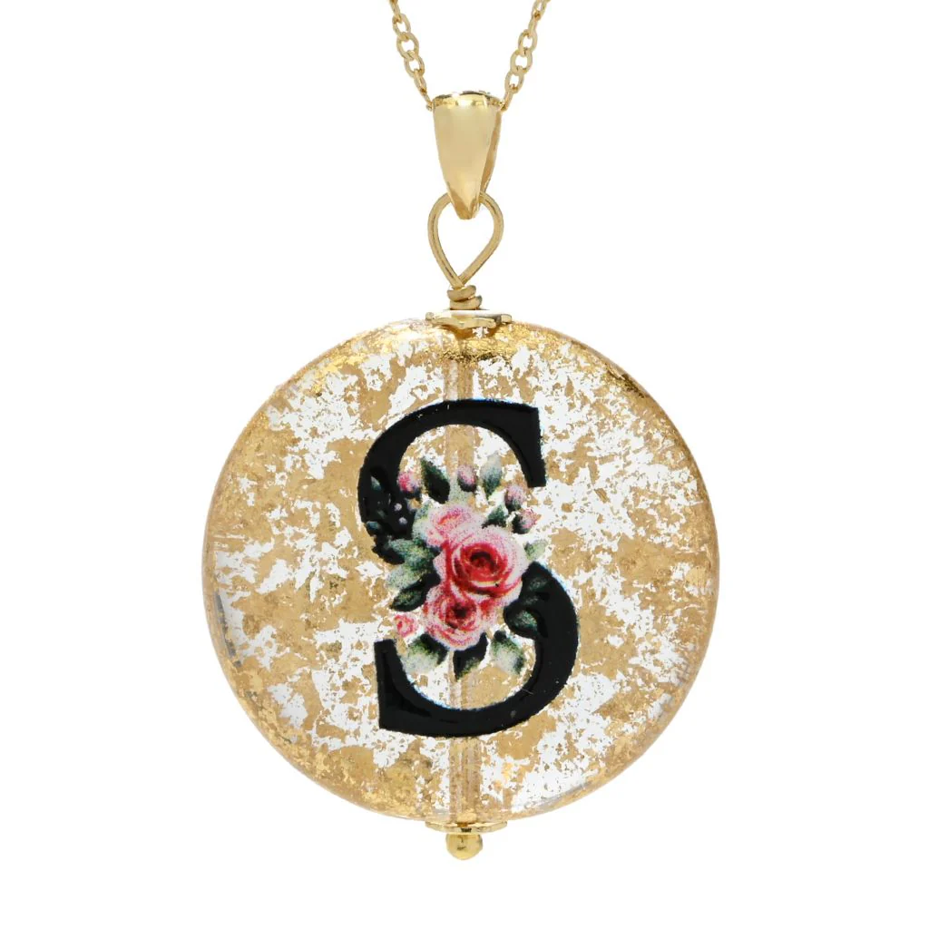 Il Murano 18K Gold Plated Murano Glass Initial Pendant - Image 7