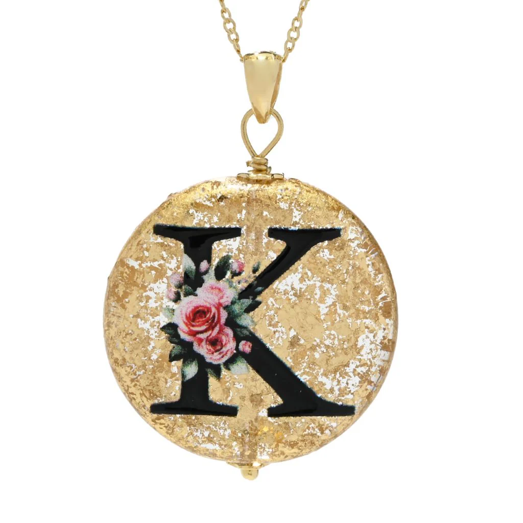 Il Murano 18K Gold Plated Murano Glass Initial Pendant - Image 8
