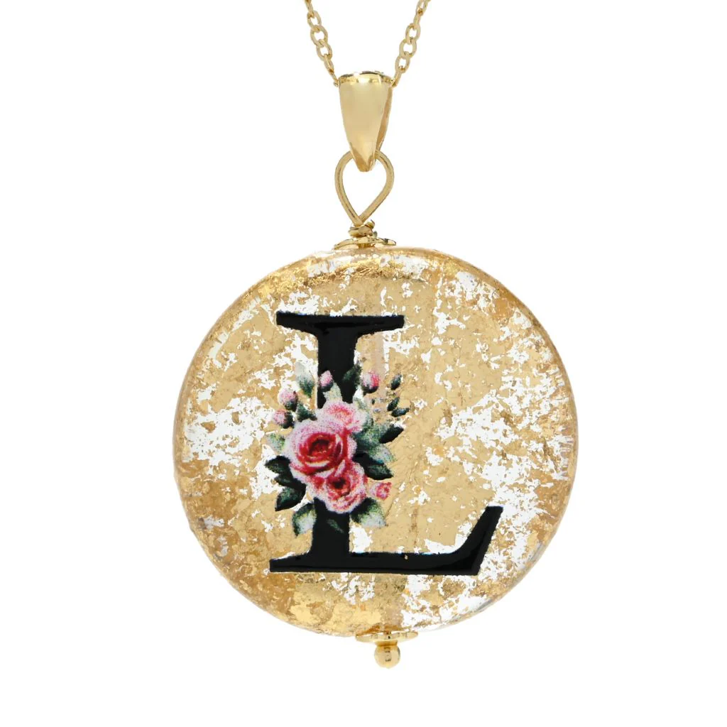 Il Murano 18K Gold Plated Murano Glass Initial Pendant - Image 9