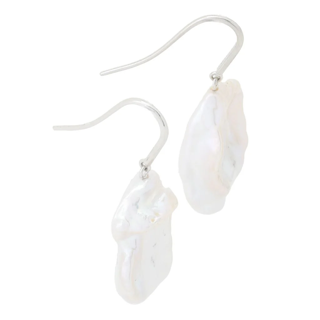 Imperial Pearl Freshwater Cultured Keshi Pearl 1.25" Drop Earrings - Image 2